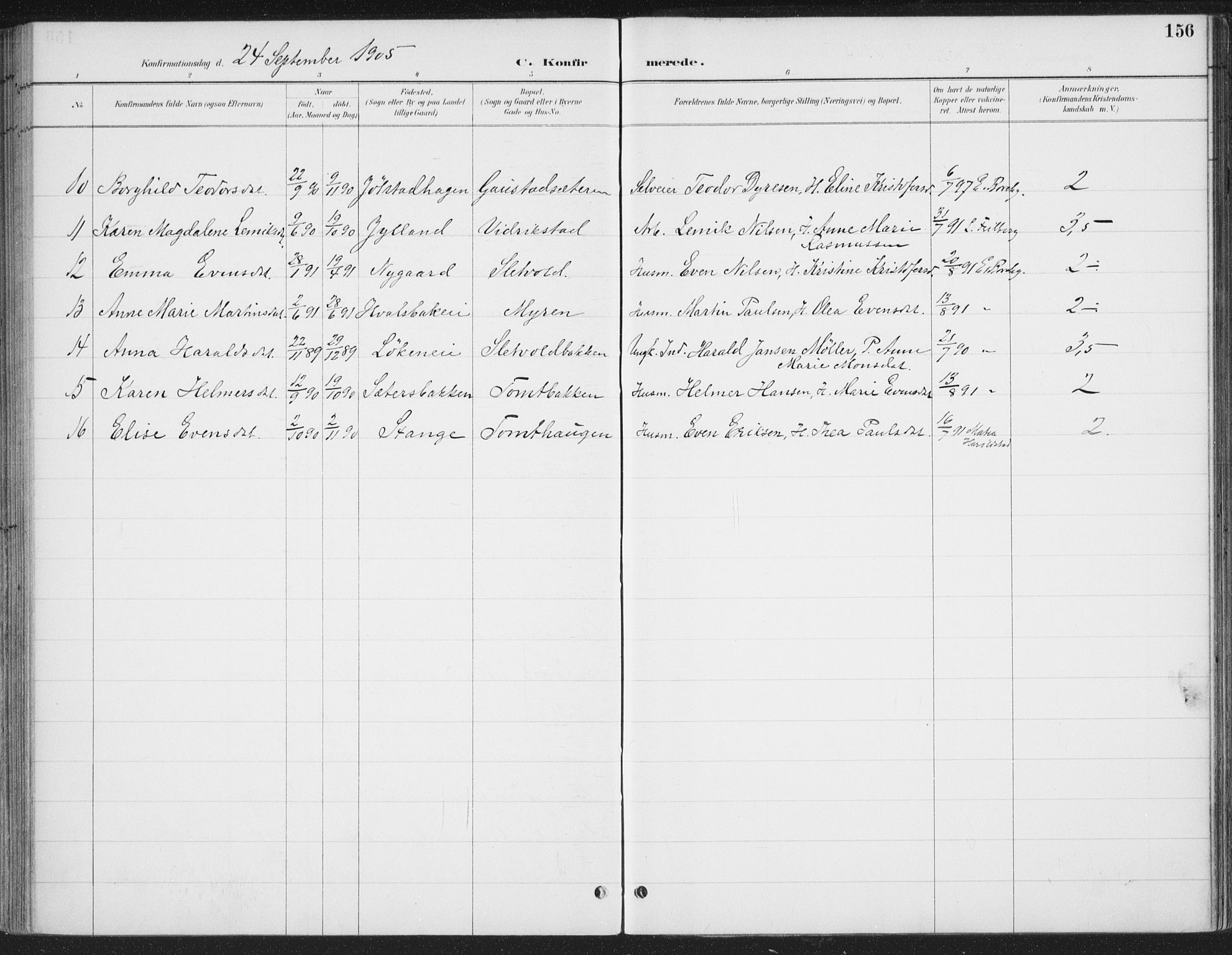 Romedal prestekontor, AV/SAH-PREST-004/K/L0008: Parish register (official) no. 8, 1887-1905, p. 156