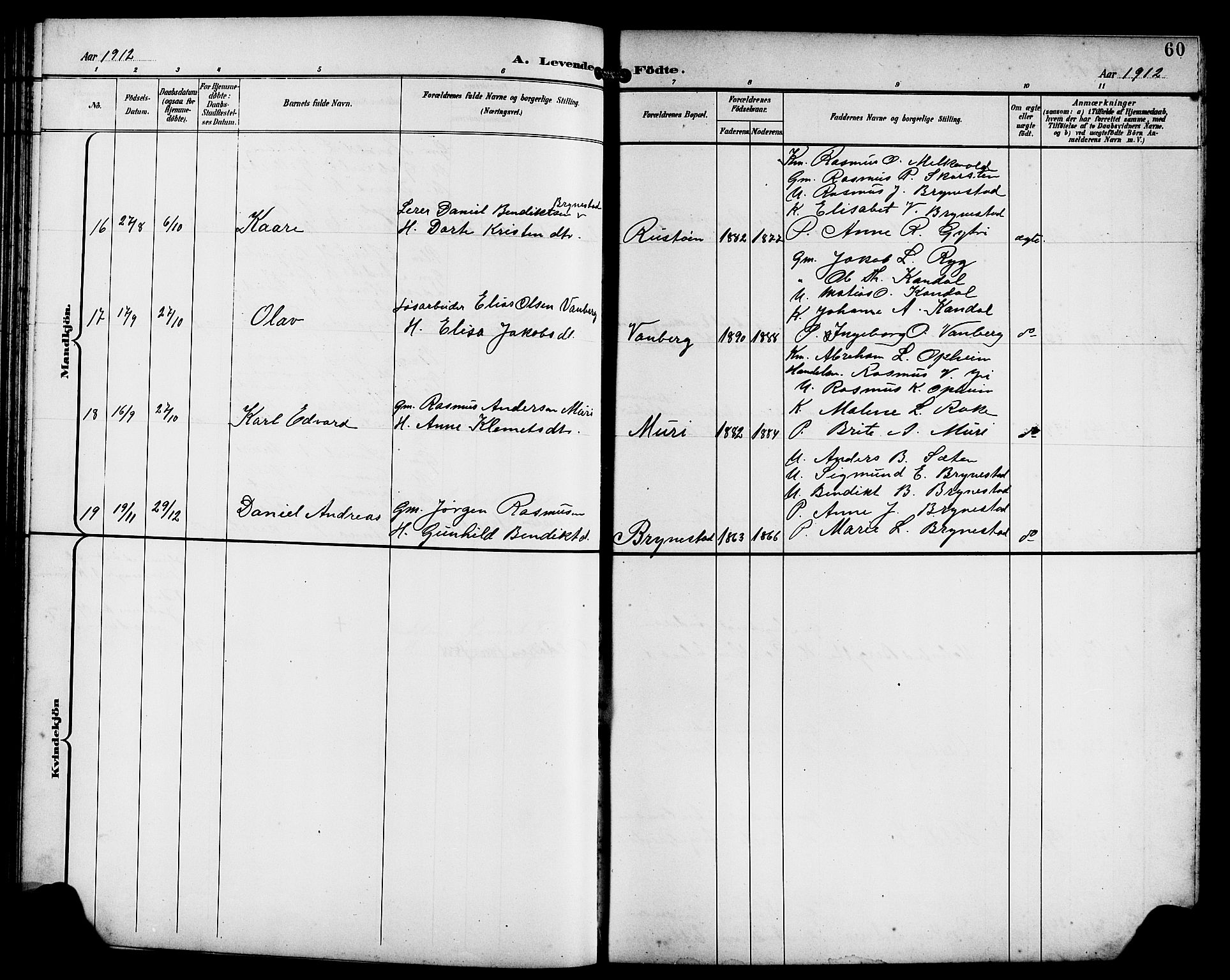 Innvik sokneprestembete, AV/SAB-A-80501: Parish register (copy) no. B 4, 1898-1916, p. 60