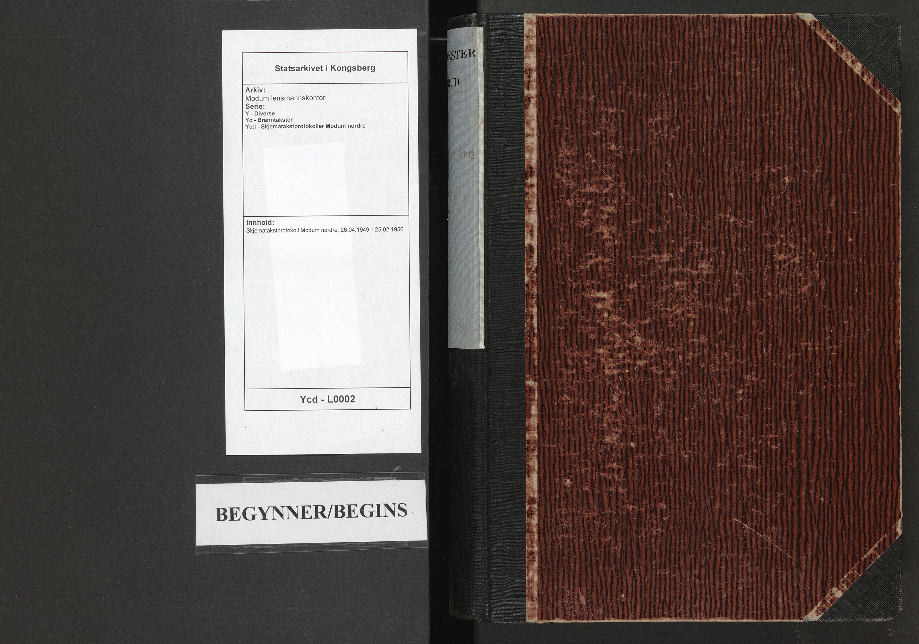 Modum lensmannskontor, AV/SAKO-A-524/Y/Yc/Ycd/L0002: Skjematakstprotokoll Modum nordre, 1949-1956