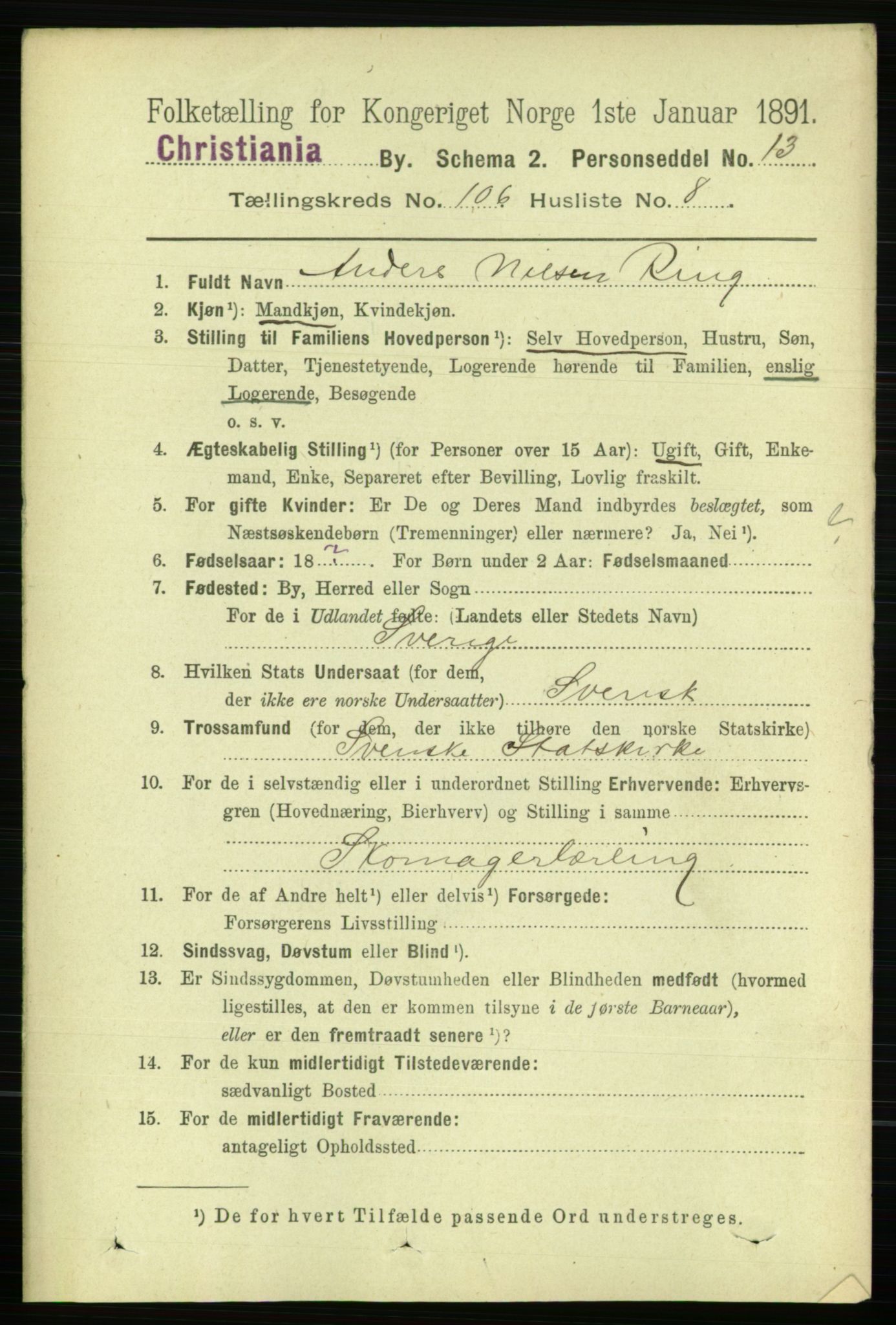 RA, 1891 census for 0301 Kristiania, 1891, p. 54029