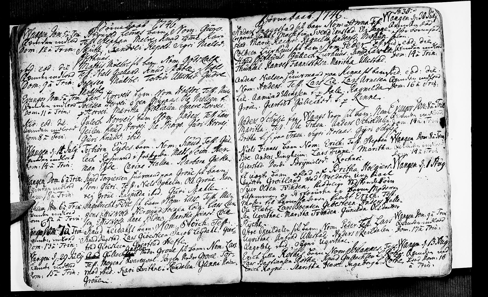 Voss sokneprestembete, AV/SAB-A-79001/H/Haa: Parish register (official) no. A 6, 1744-1752, p. 38