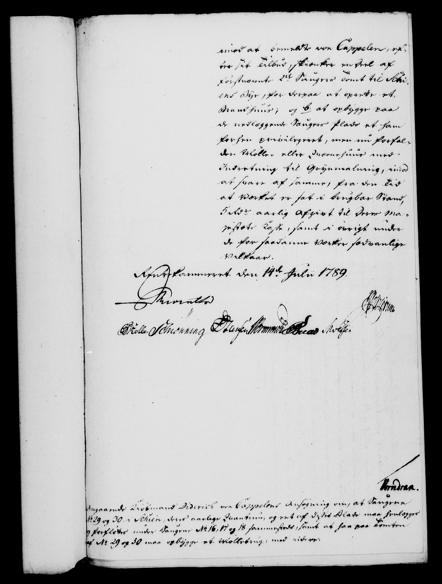 Rentekammeret, Kammerkanselliet, RA/EA-3111/G/Gf/Gfa/L0071: Norsk relasjons- og resolusjonsprotokoll (merket RK 52.71), 1789, p. 410