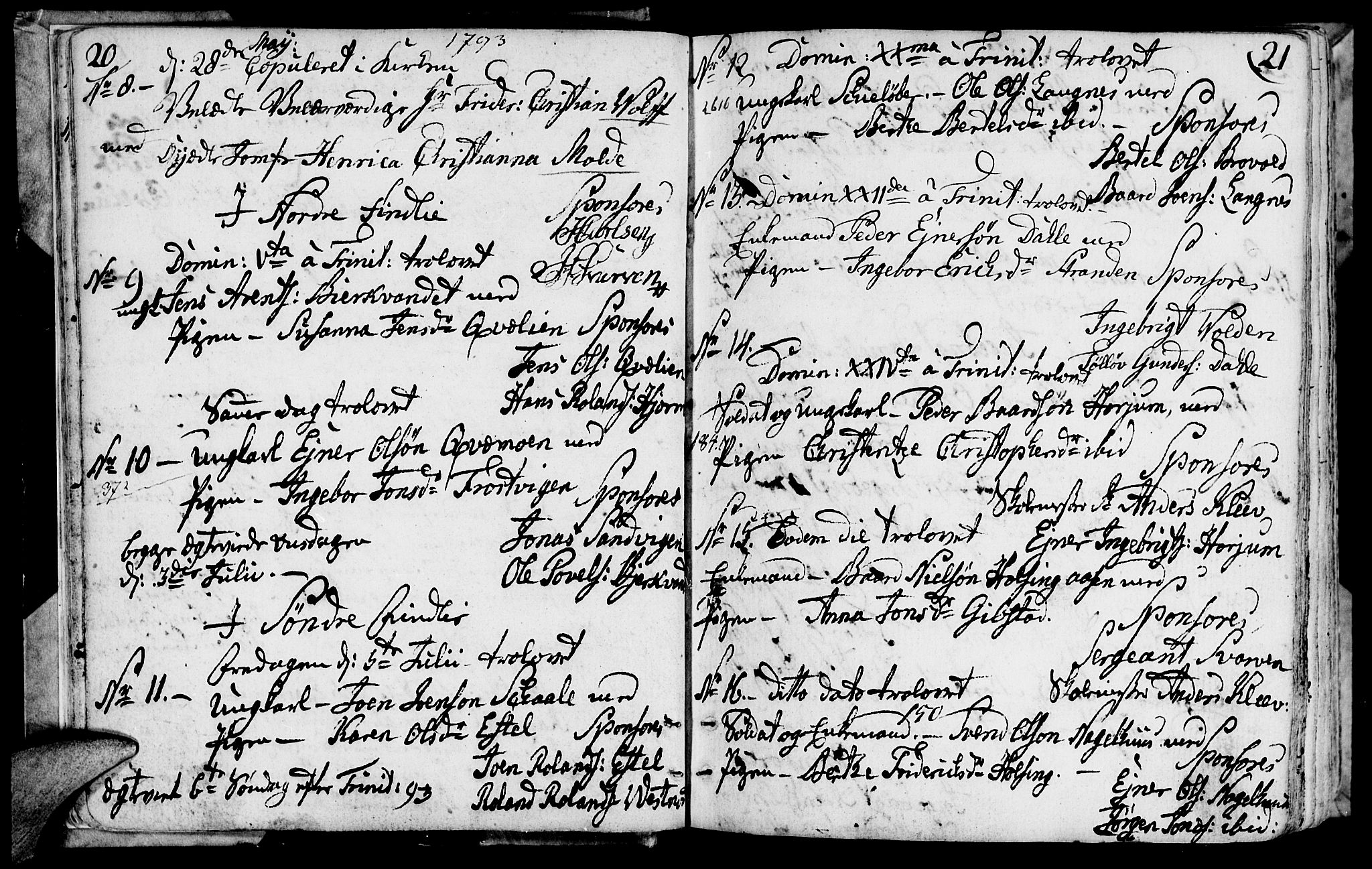 Ministerialprotokoller, klokkerbøker og fødselsregistre - Nord-Trøndelag, SAT/A-1458/749/L0468: Parish register (official) no. 749A02, 1787-1817, p. 20-21