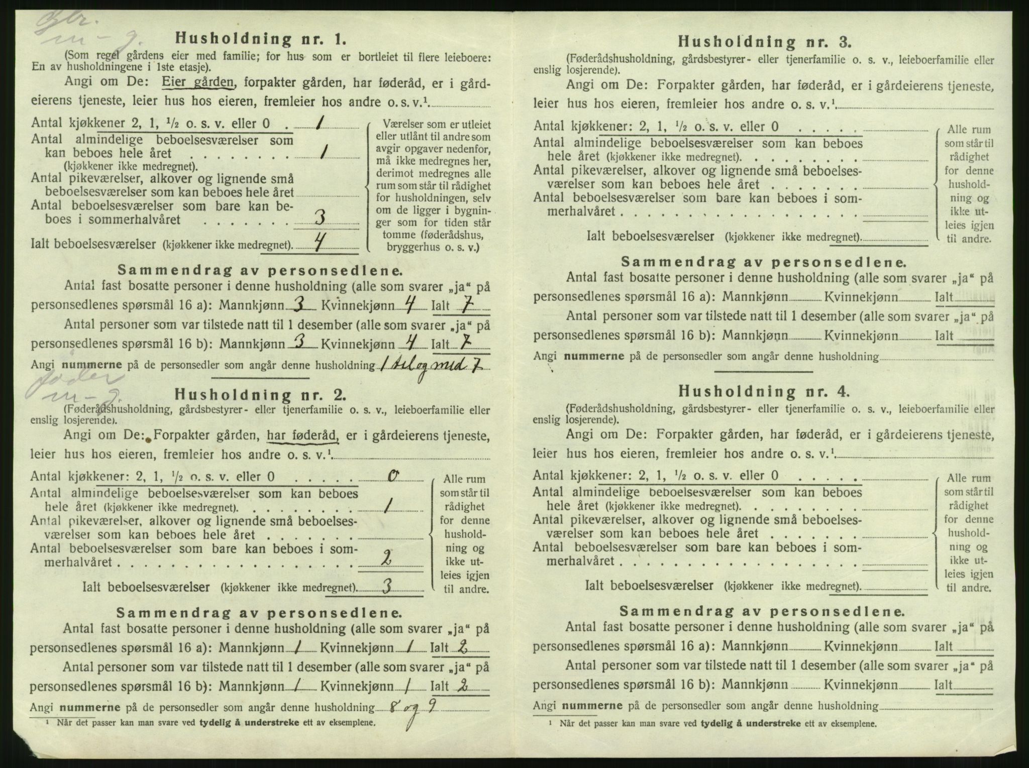 SAT, 1920 census for Nesna, 1920, p. 36