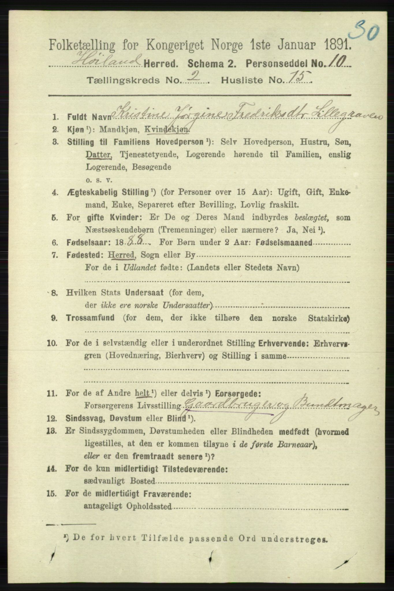 RA, 1891 census for 1123 Høyland, 1891, p. 418