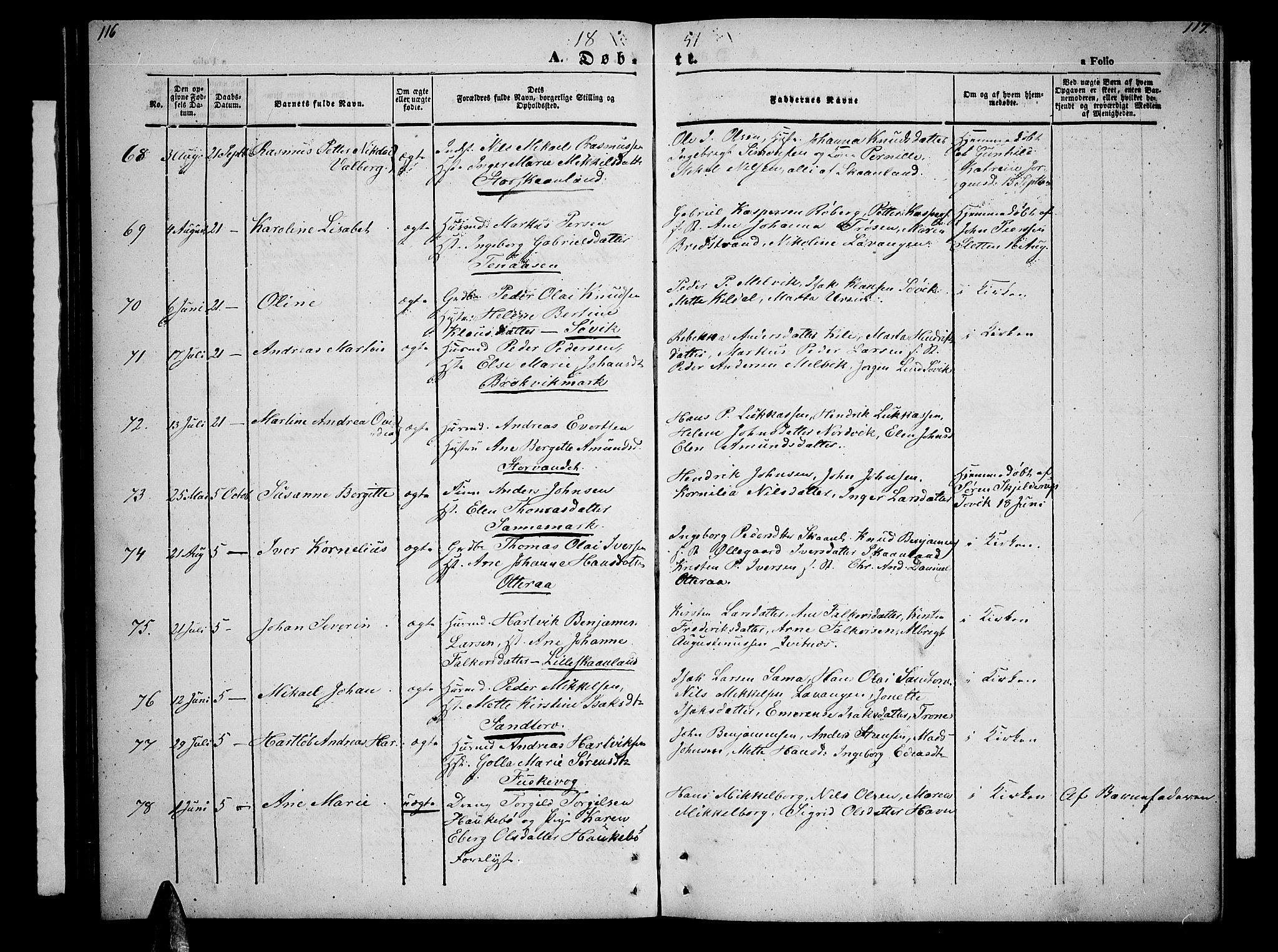 Trondenes sokneprestkontor, SATØ/S-1319/H/Hb/L0006klokker: Parish register (copy) no. 6, 1845-1855, p. 116-117