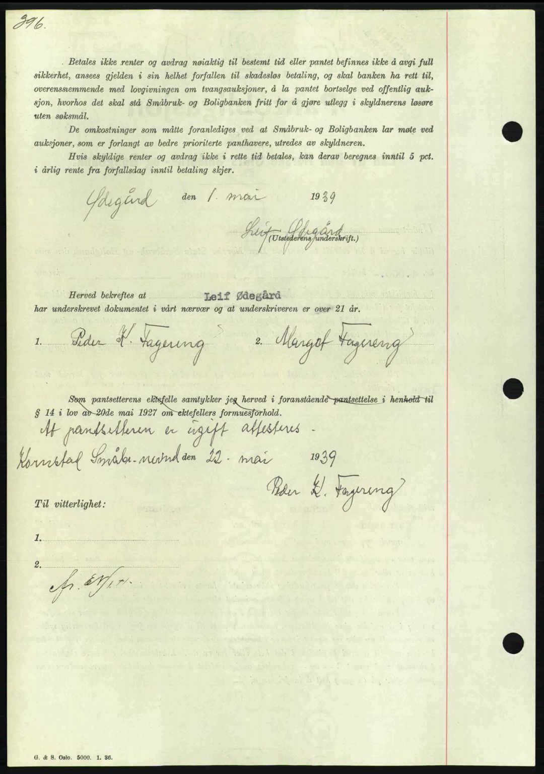 Nordmøre sorenskriveri, AV/SAT-A-4132/1/2/2Ca: Mortgage book no. B85, 1939-1939, Diary no: : 1362/1939