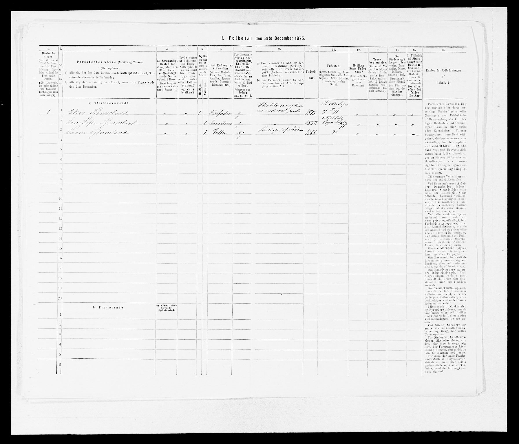 SAB, 1875 census for 1432P Førde, 1875, p. 1152