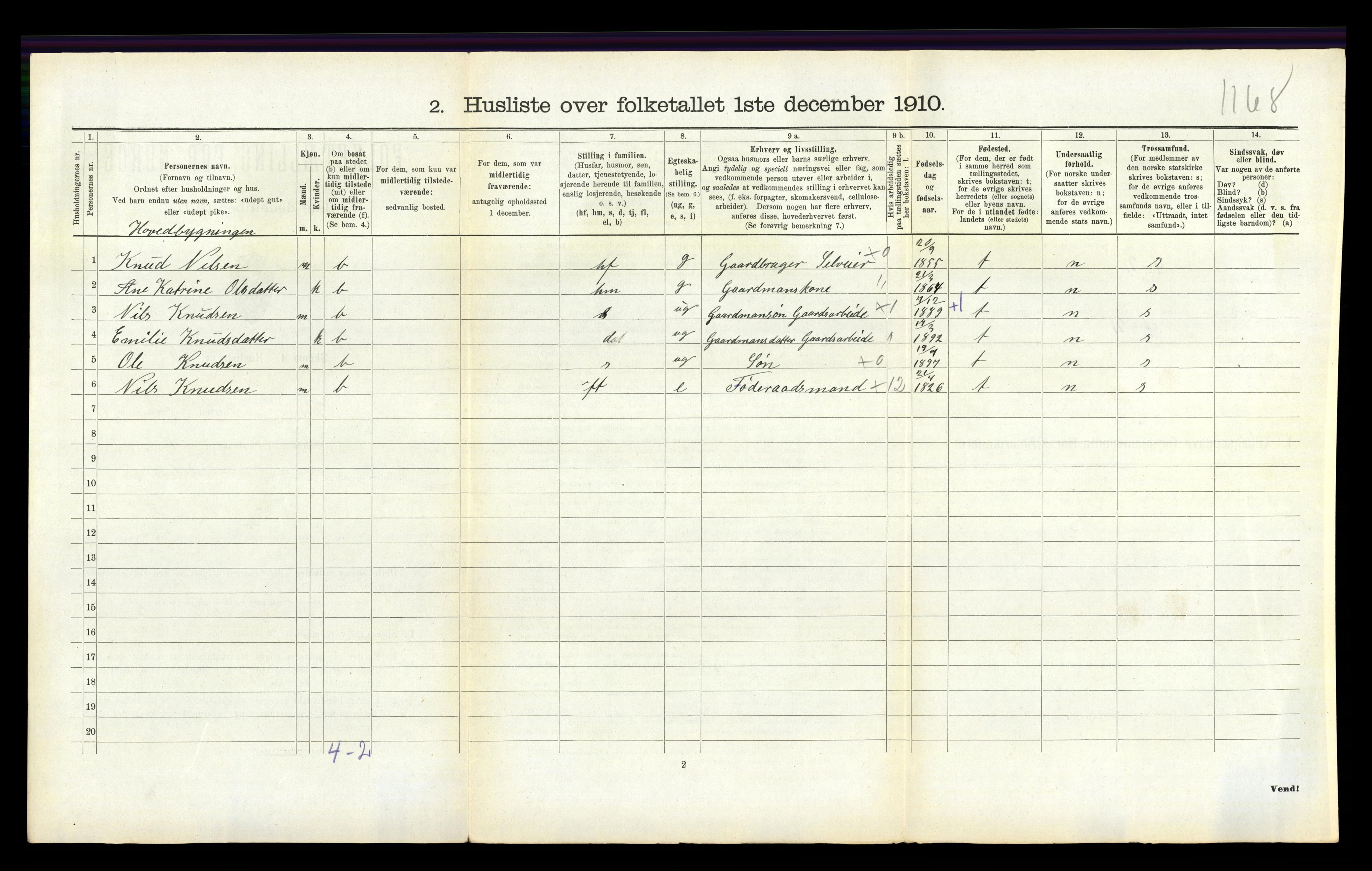 RA, 1910 census for Holum, 1910, p. 609