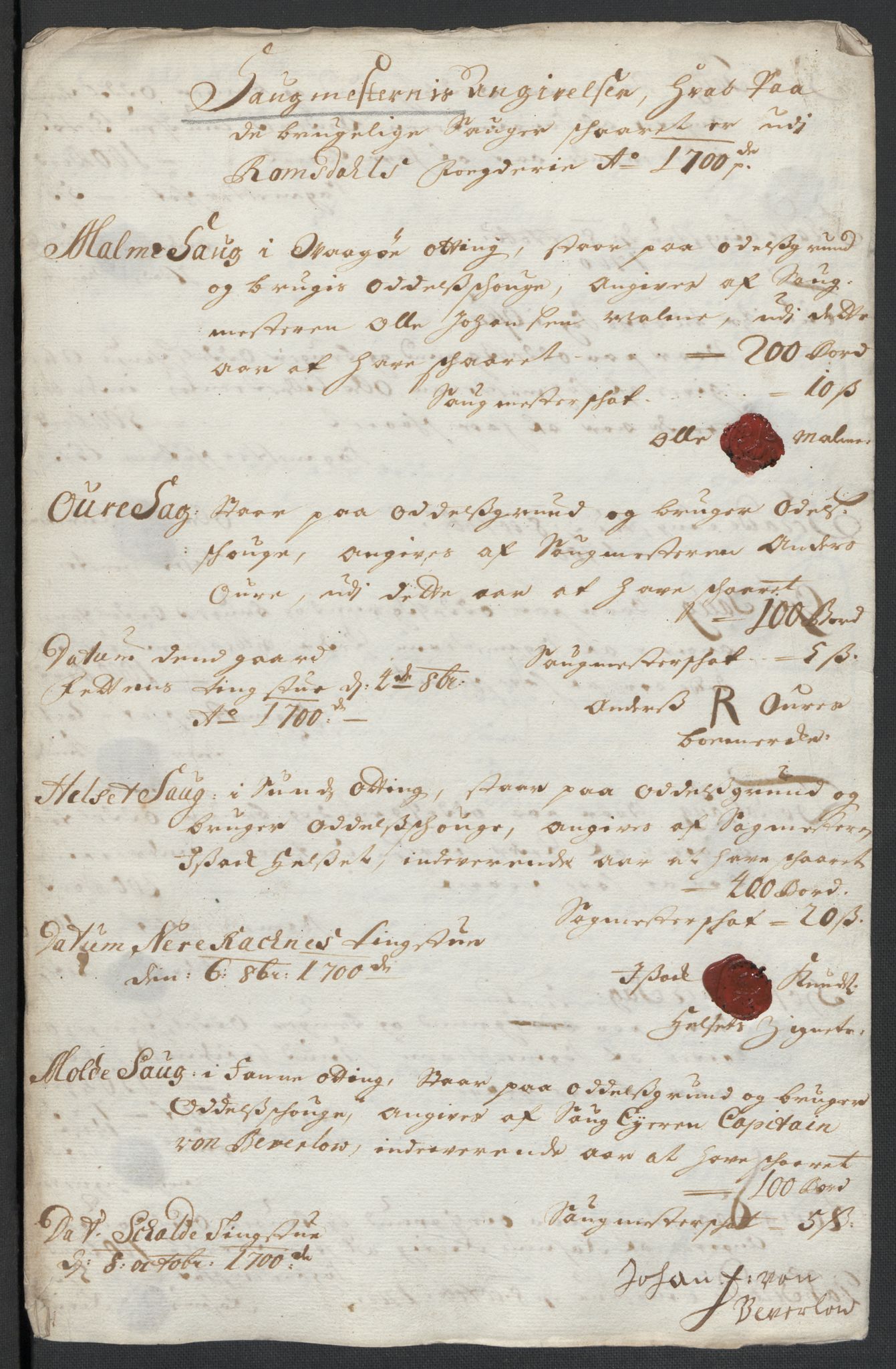 Rentekammeret inntil 1814, Reviderte regnskaper, Fogderegnskap, RA/EA-4092/R55/L3654: Fogderegnskap Romsdal, 1699-1700, p. 282