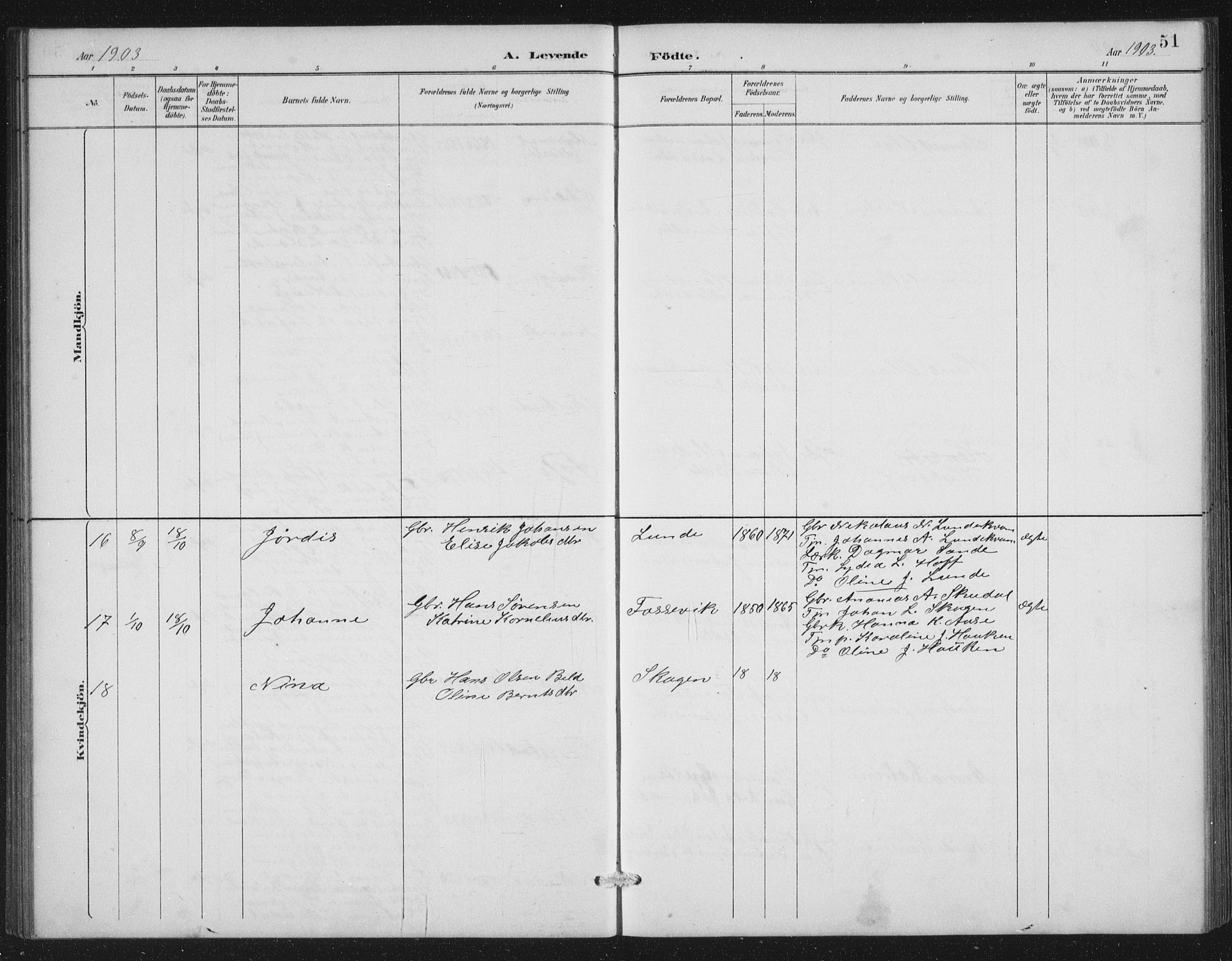 Gaular sokneprestembete, AV/SAB-A-80001/H/Hab: Parish register (copy) no. A 4, 1889-1912, p. 51