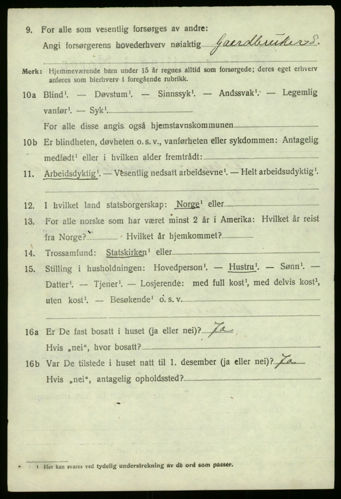 SAB, 1920 census for Gaular, 1920, p. 4175