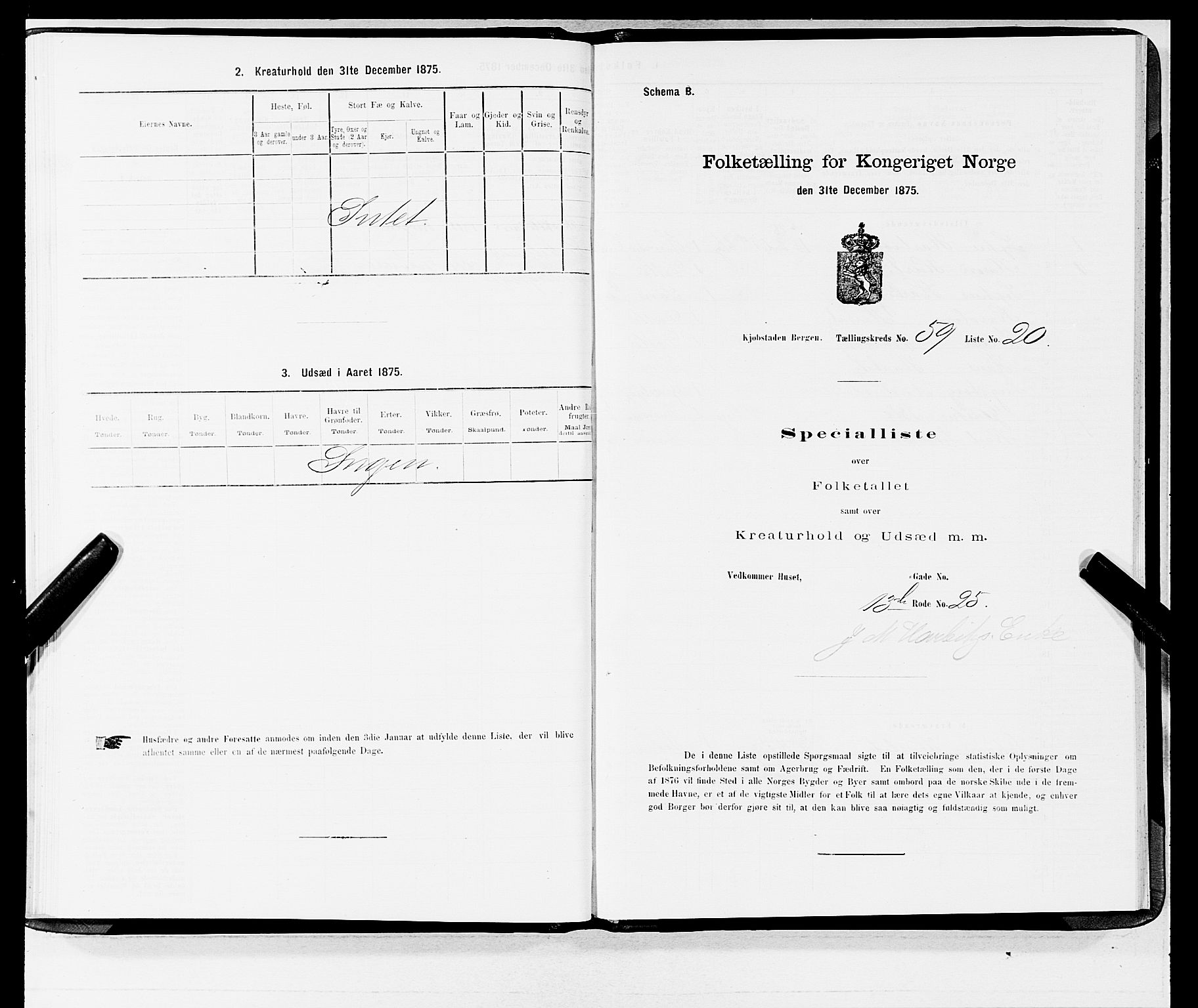 SAB, 1875 census for 1301 Bergen, 1875, p. 3162