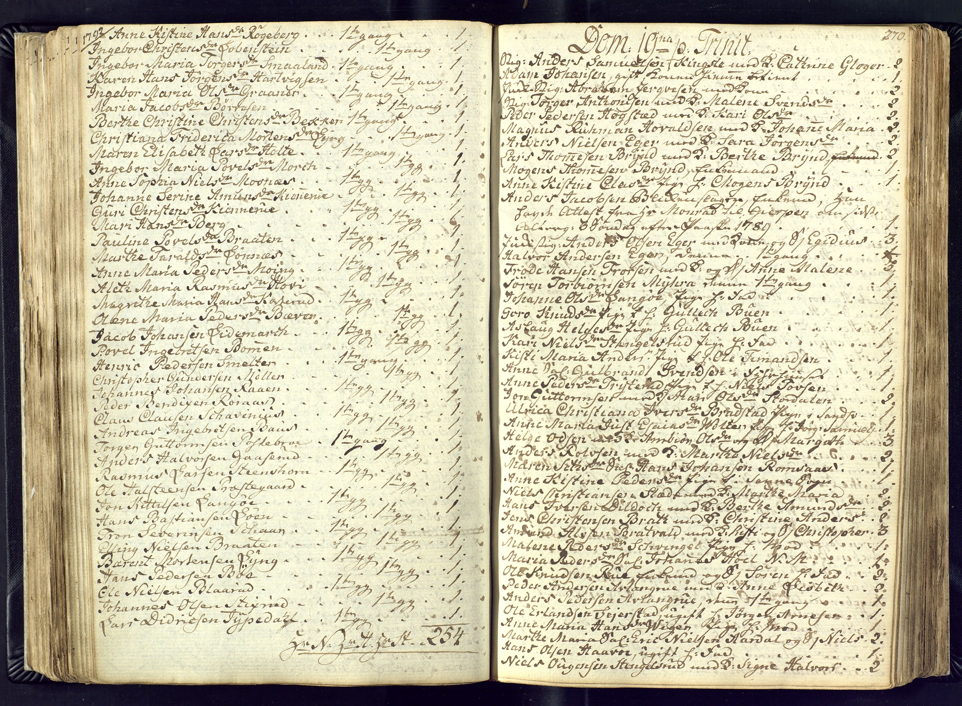 Kongsberg kirkebøker, AV/SAKO-A-22/M/Ma/L0011: Communicants register no. 11, 1788-1795, p. 270