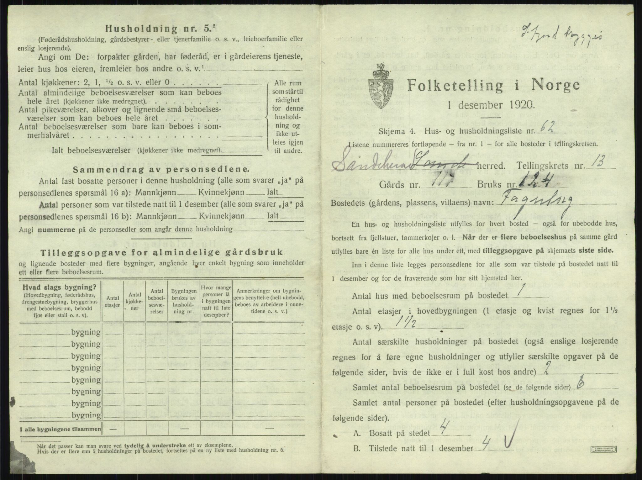 SAKO, 1920 census for Sandeherred, 1920, p. 2859