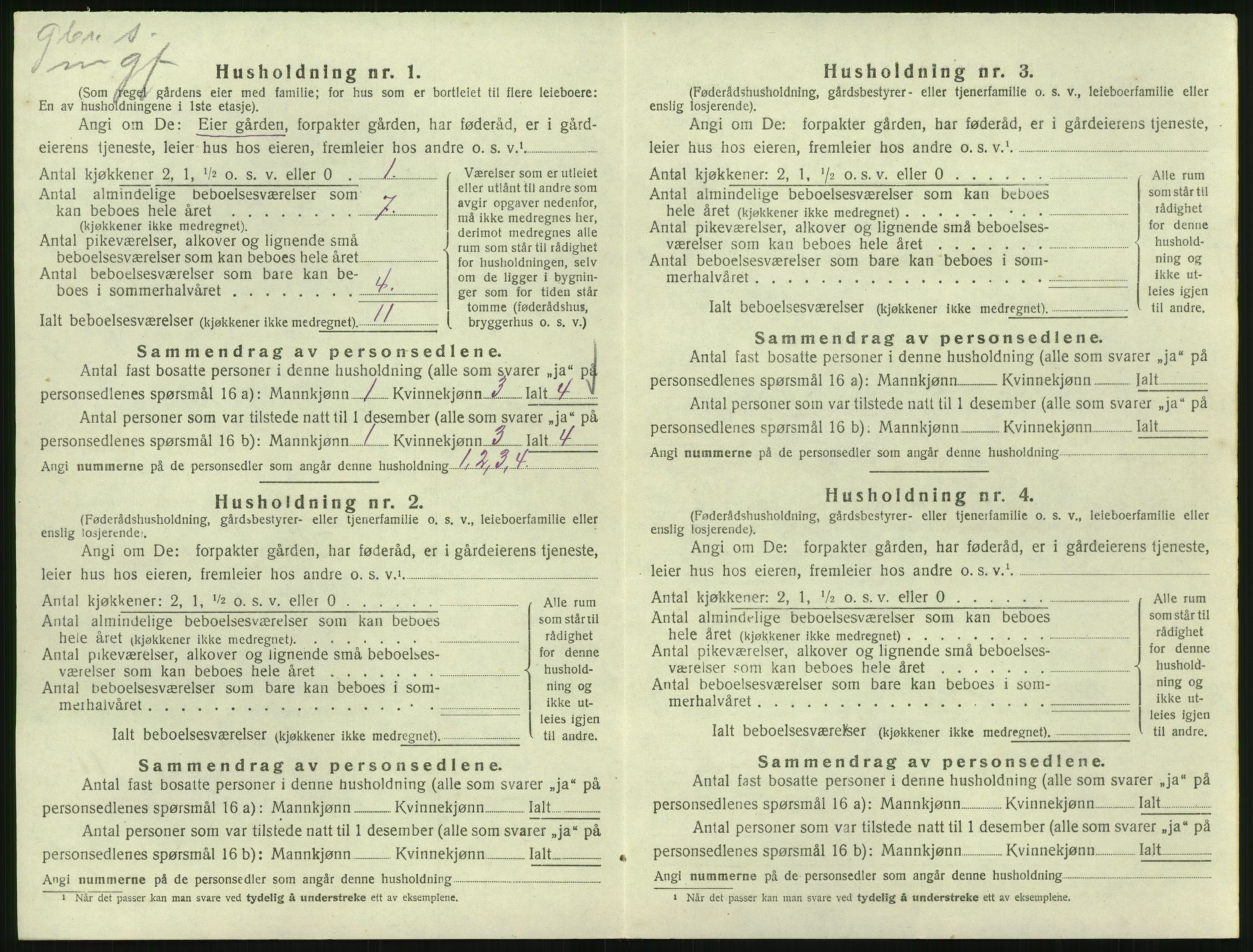 SAK, 1920 census for Froland, 1920, p. 594