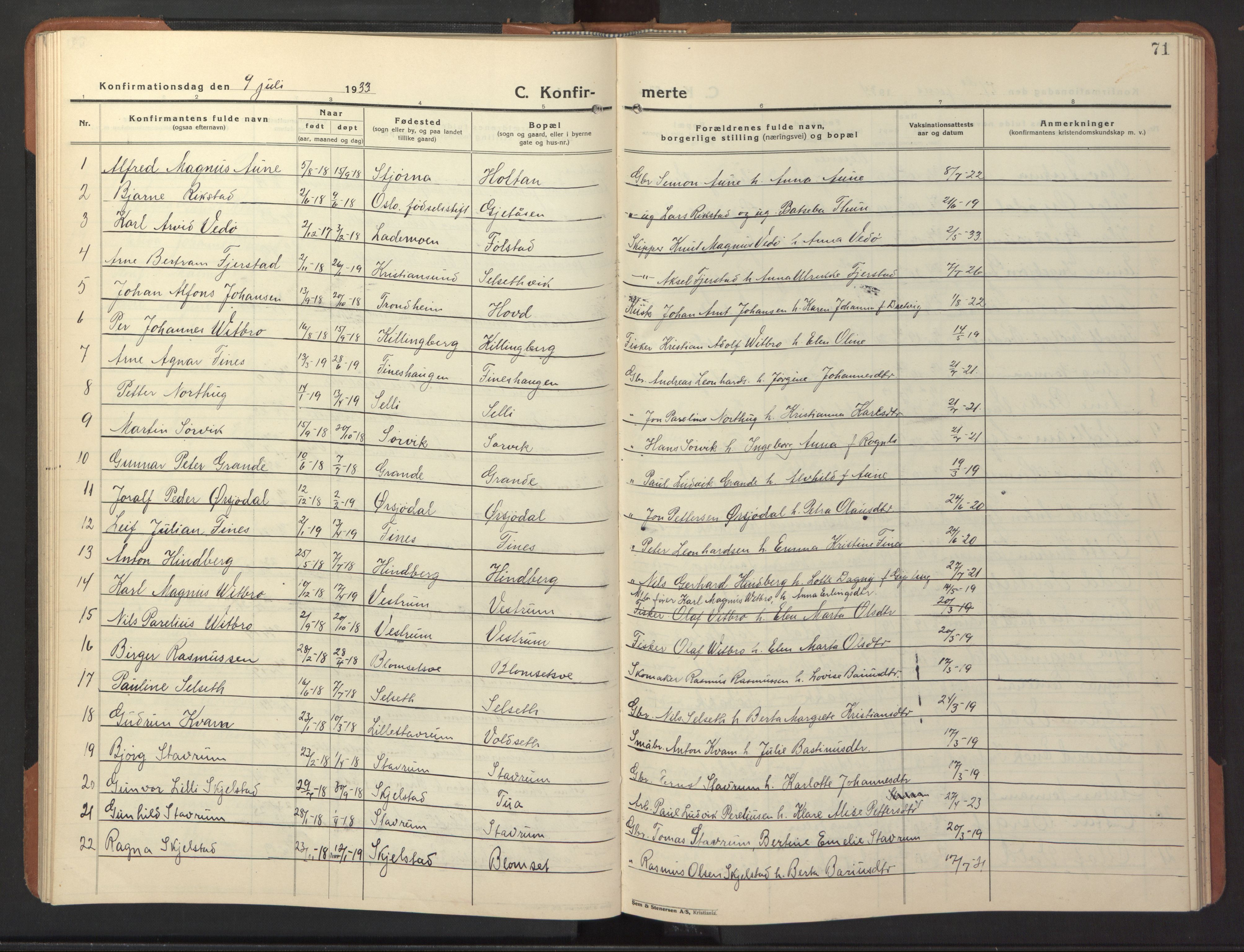 Ministerialprotokoller, klokkerbøker og fødselsregistre - Nord-Trøndelag, SAT/A-1458/744/L0425: Parish register (copy) no. 744C04, 1924-1947, p. 71