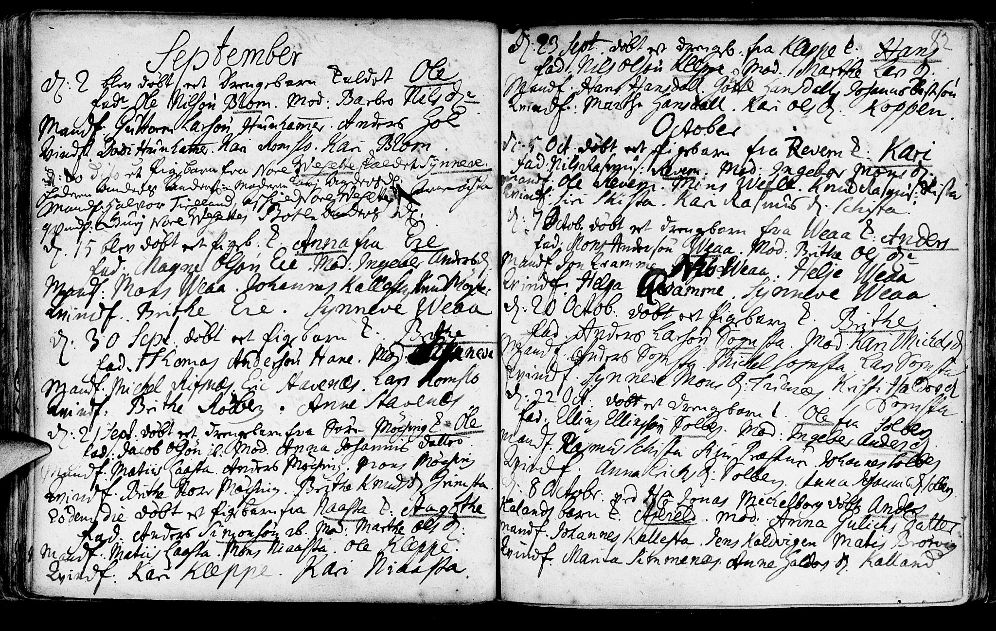 Haus sokneprestembete, AV/SAB-A-75601/H/Haa: Parish register (official) no. A 5, 1733-1747, p. 82