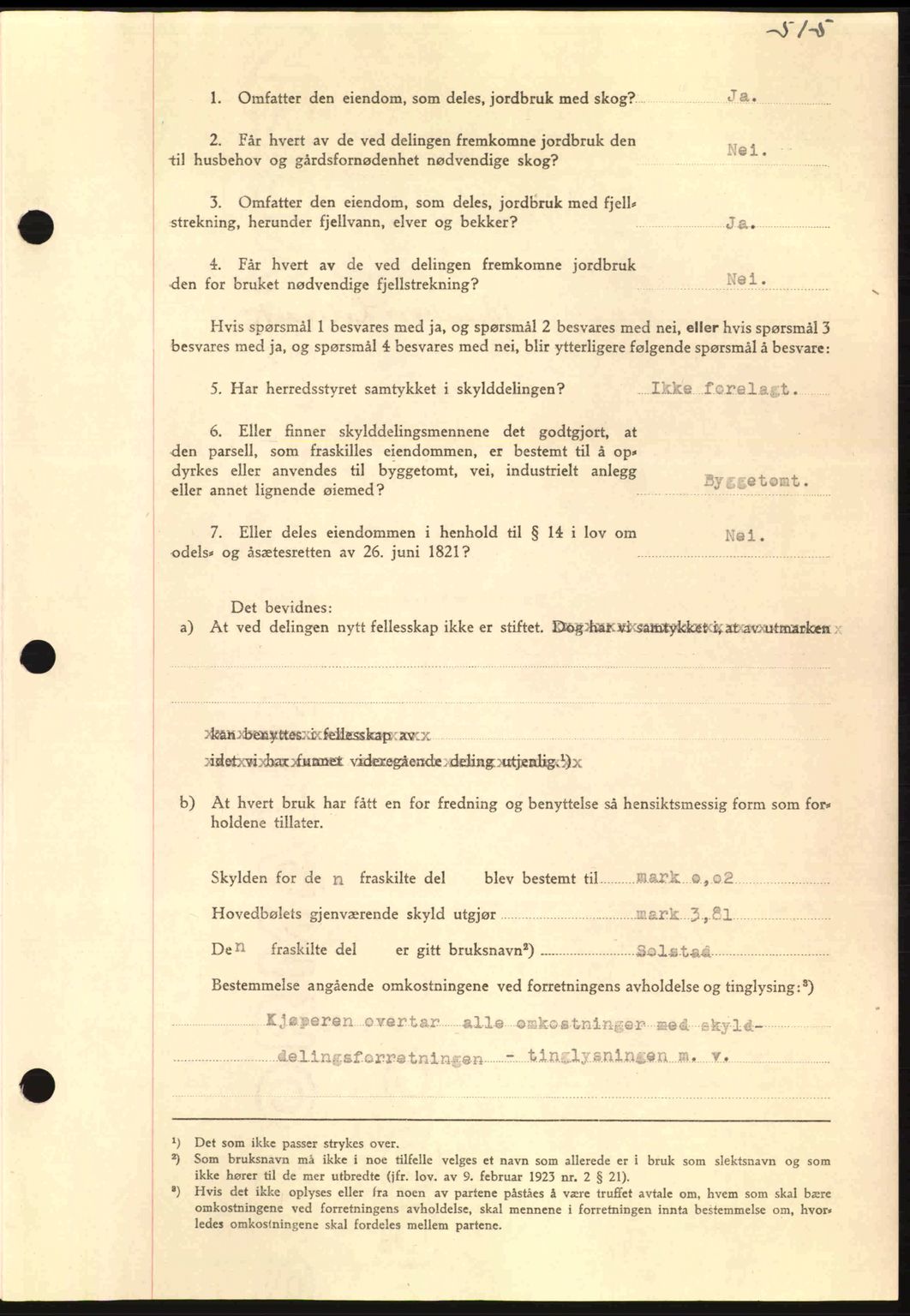 Nordmøre sorenskriveri, AV/SAT-A-4132/1/2/2Ca: Mortgage book no. A93, 1942-1942, Diary no: : 2185/1942