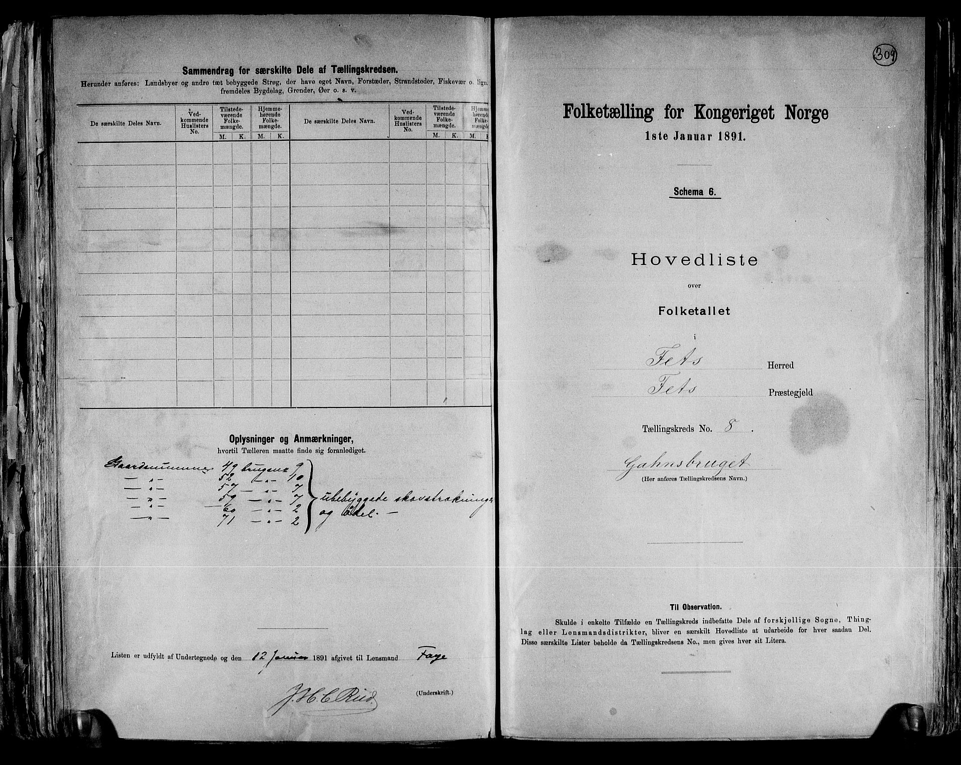 RA, 1891 census for 0227 Fet, 1891, p. 19