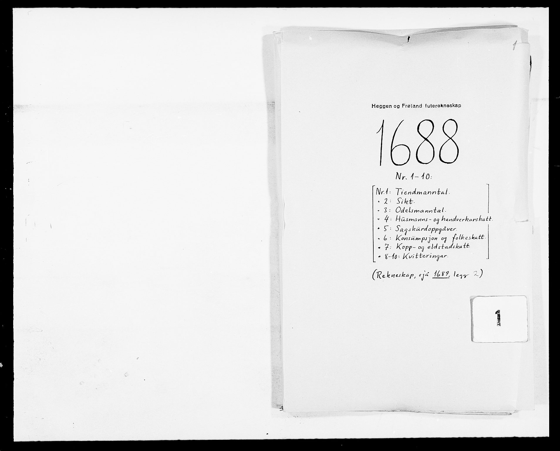 Rentekammeret inntil 1814, Reviderte regnskaper, Fogderegnskap, RA/EA-4092/R06/L0282: Fogderegnskap Heggen og Frøland, 1687-1690, p. 65