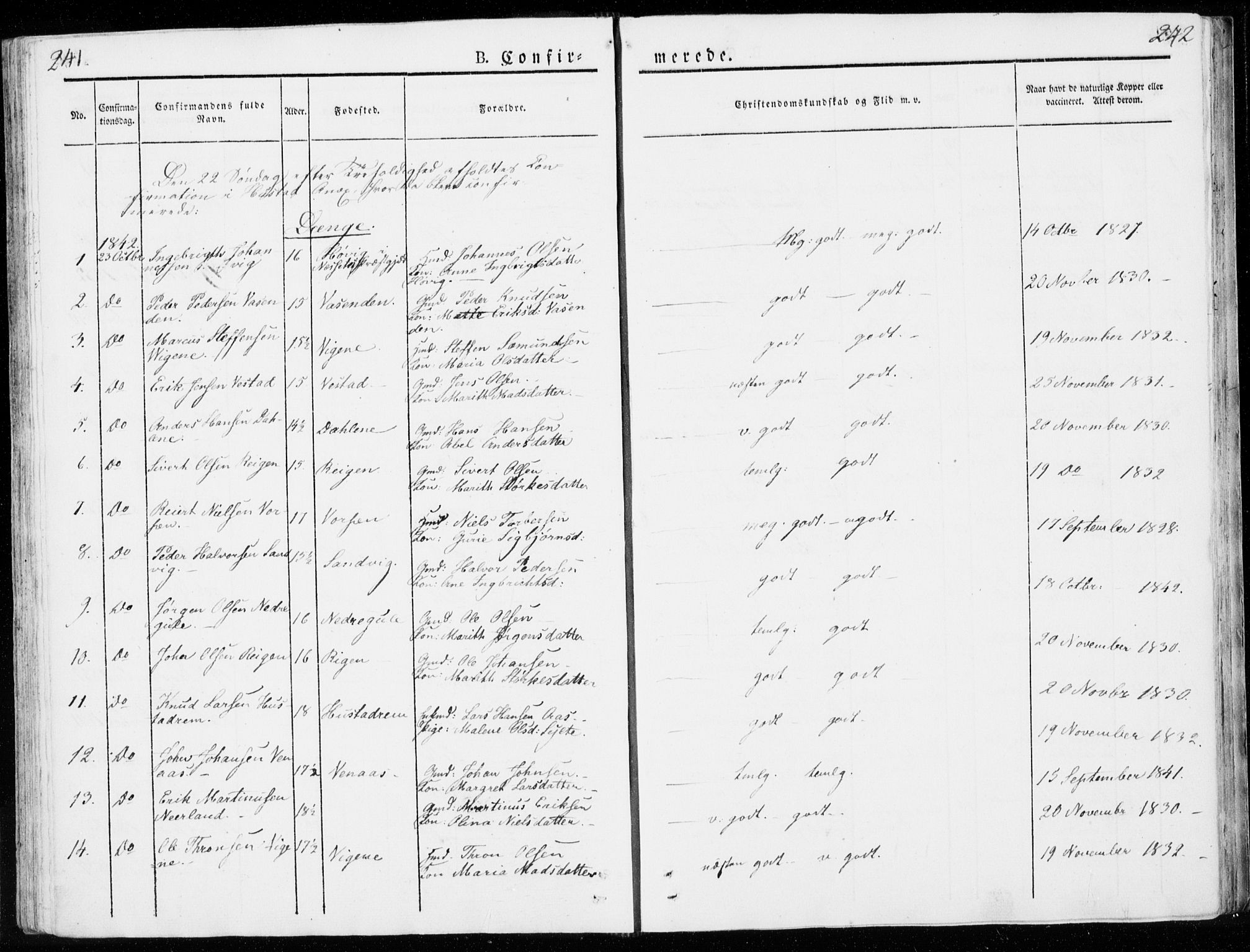 Ministerialprotokoller, klokkerbøker og fødselsregistre - Møre og Romsdal, AV/SAT-A-1454/566/L0766: Parish register (official) no. 566A05, 1842-1851, p. 241-242