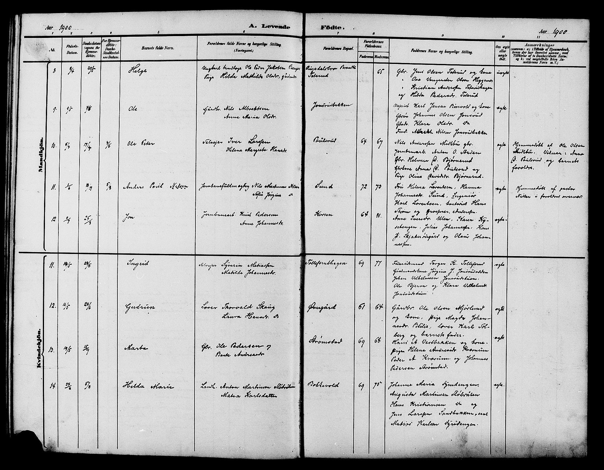 Vestre Toten prestekontor, AV/SAH-PREST-108/H/Ha/Hab/L0015: Parish register (copy) no. 15, 1890-1900