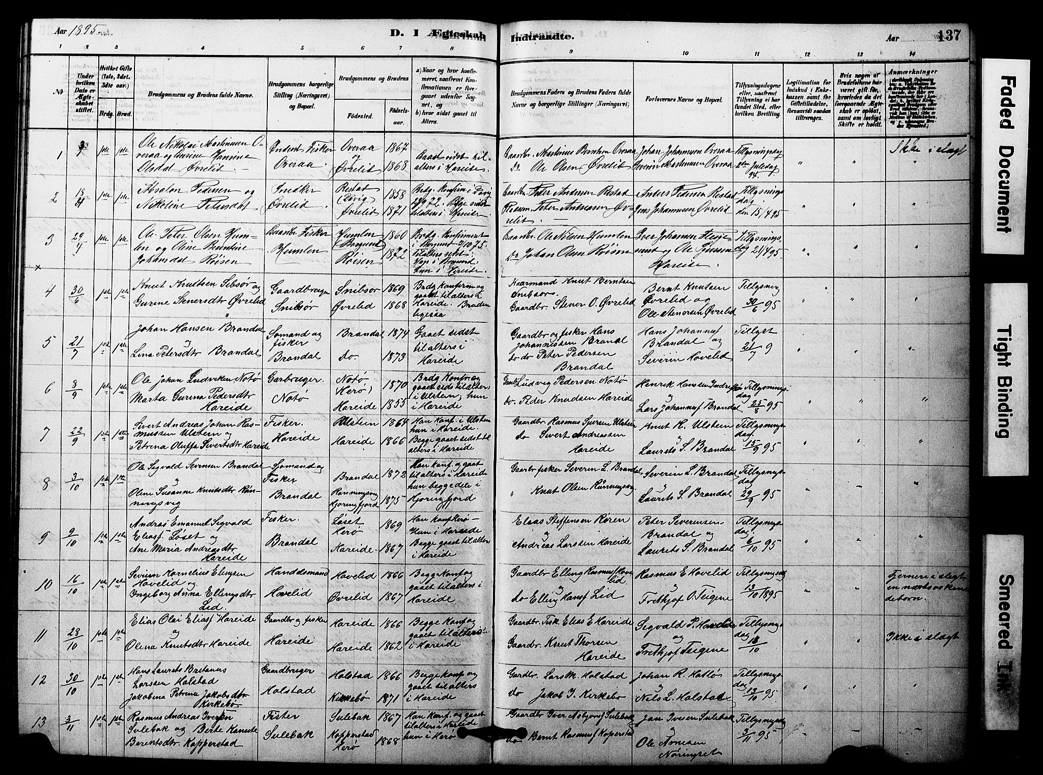 Ministerialprotokoller, klokkerbøker og fødselsregistre - Møre og Romsdal, SAT/A-1454/510/L0122: Parish register (official) no. 510A02, 1878-1897, p. 137