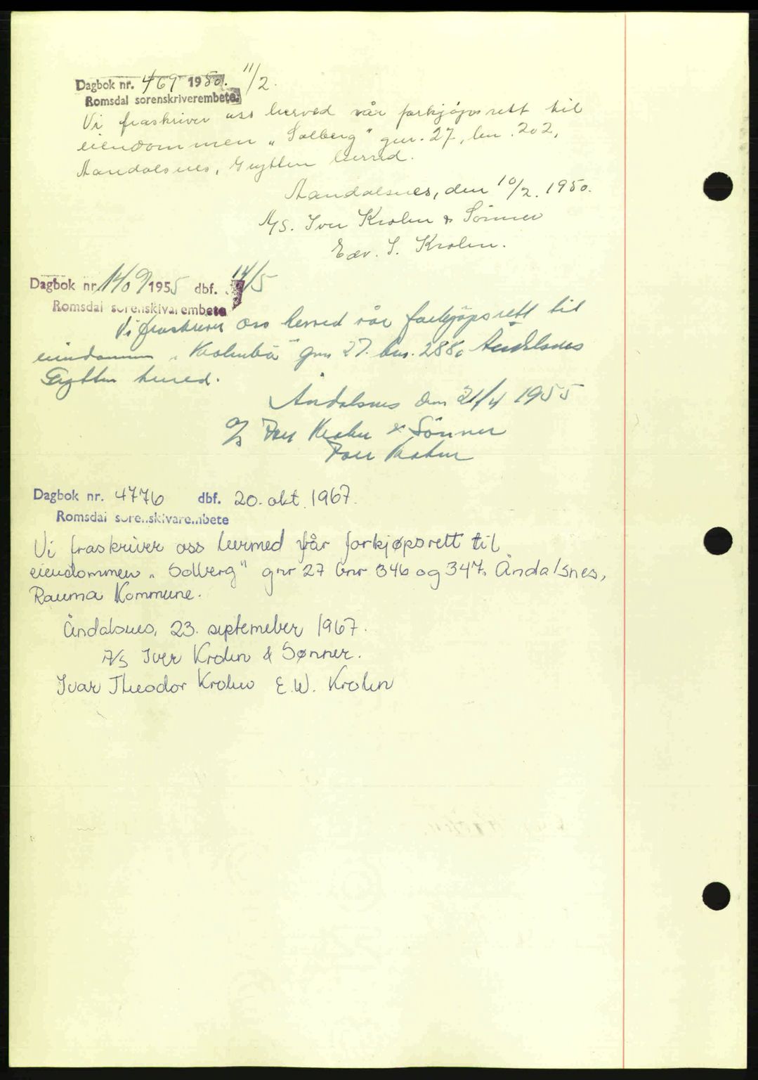 Romsdal sorenskriveri, AV/SAT-A-4149/1/2/2C: Mortgage book no. A15, 1943-1944, Diary no: : 59/1944