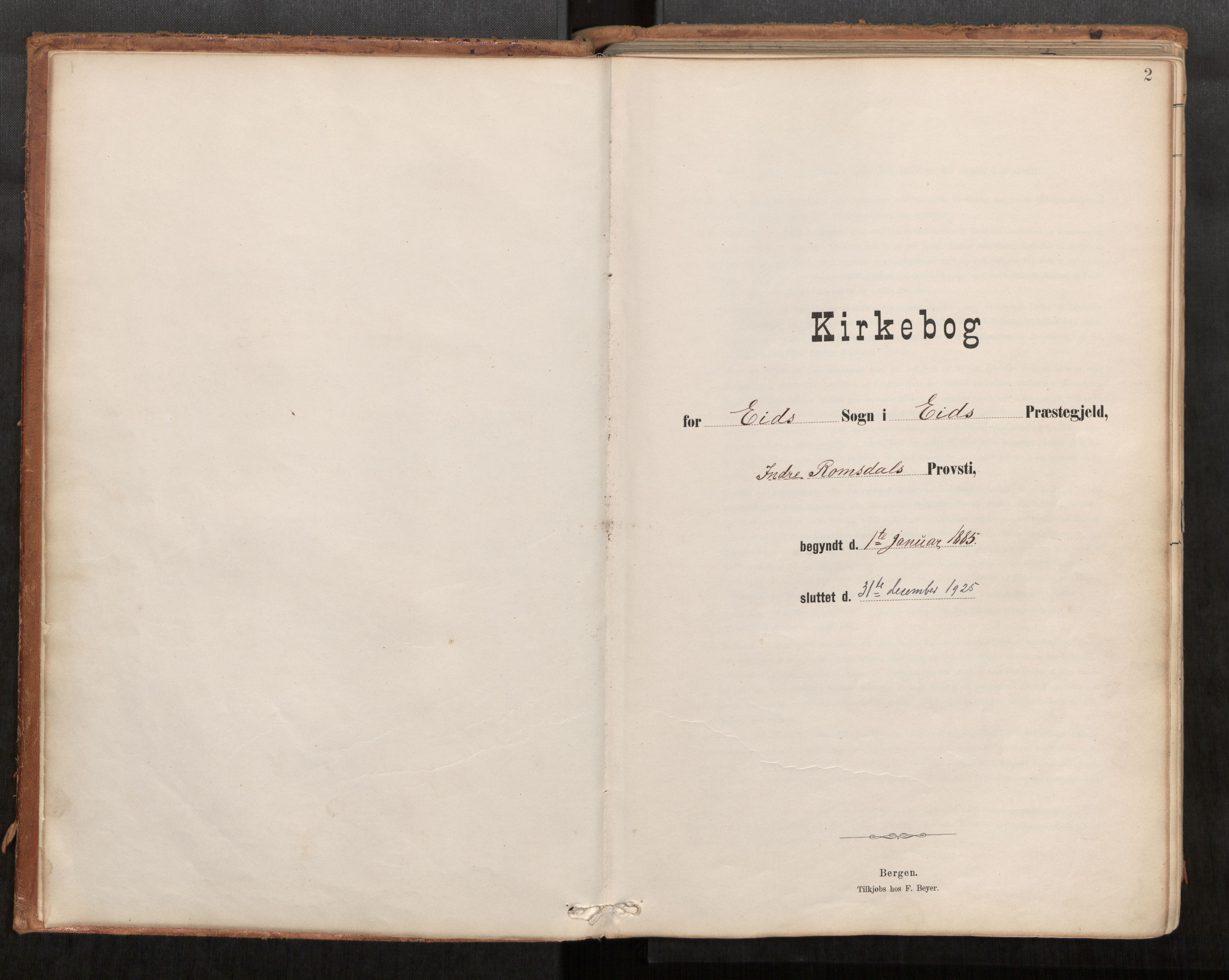 Ministerialprotokoller, klokkerbøker og fødselsregistre - Møre og Romsdal, AV/SAT-A-1454/542/L0553: Parish register (official) no. 542A03, 1885-1925, p. 2