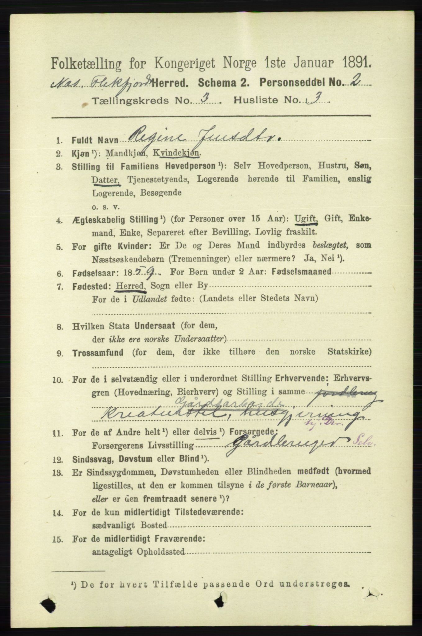 RA, 1891 census for 1043 Hidra og Nes, 1891, p. 936