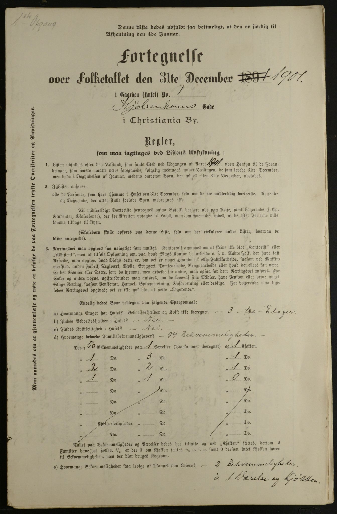 OBA, Municipal Census 1901 for Kristiania, 1901, p. 8498