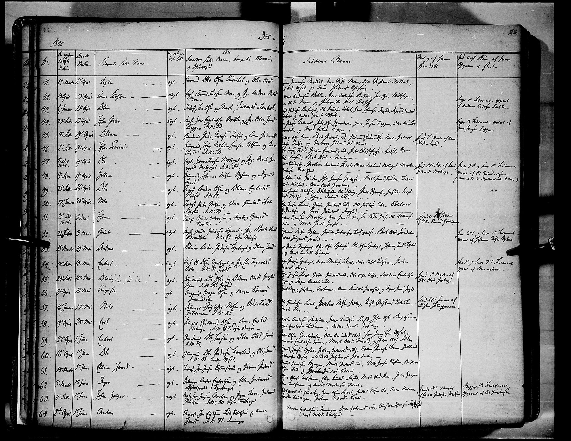 Elverum prestekontor, AV/SAH-PREST-044/H/Ha/Haa/L0009: Parish register (official) no. 9, 1843-1856, p. 22