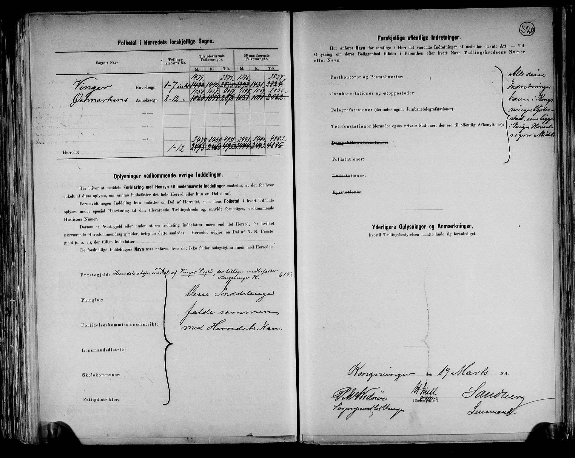 RA, 1891 census for 0421 Vinger, 1891, p. 3