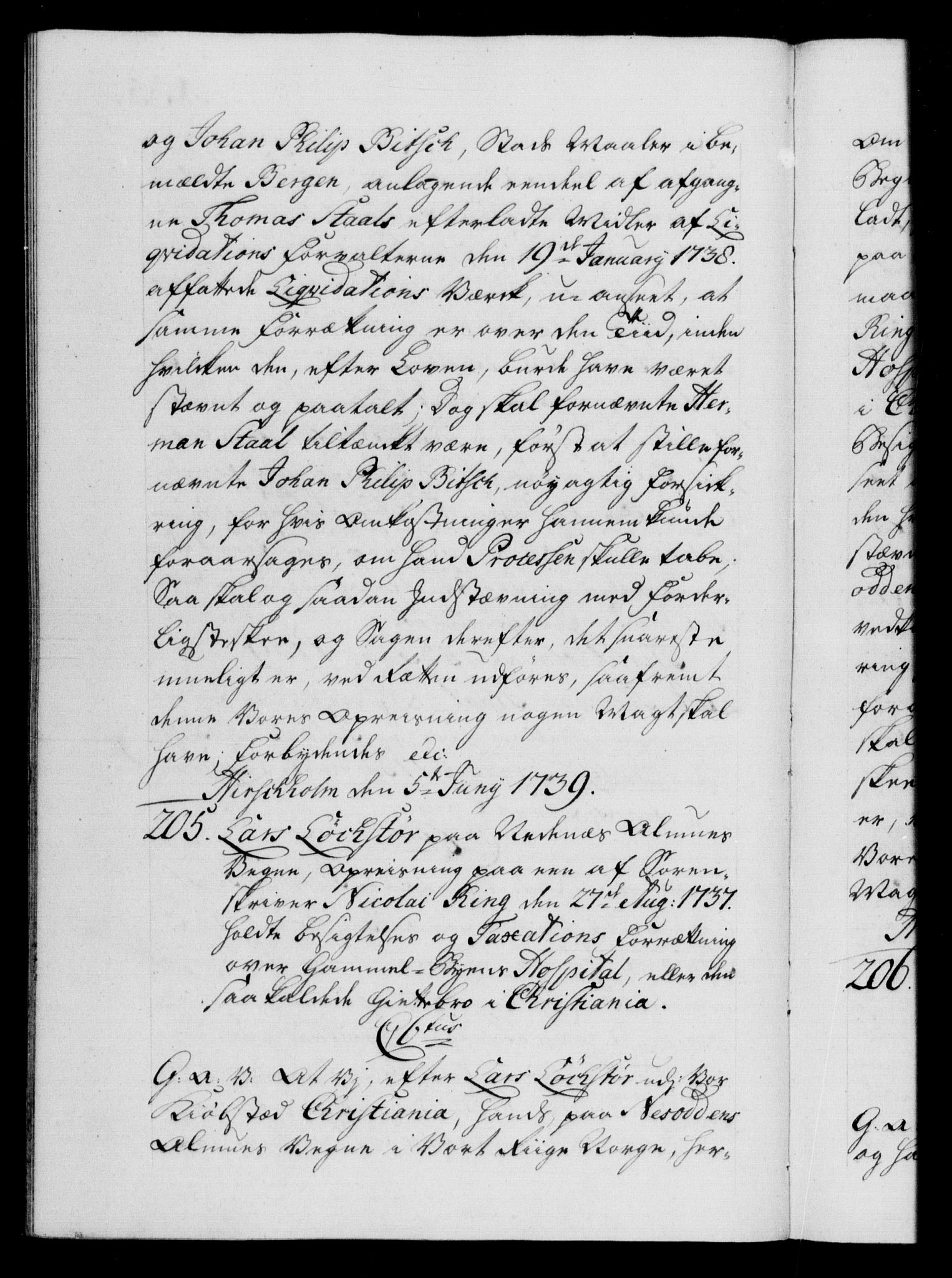 Danske Kanselli 1572-1799, AV/RA-EA-3023/F/Fc/Fca/Fcaa/L0031: Norske registre, 1739-1740, p. 135b