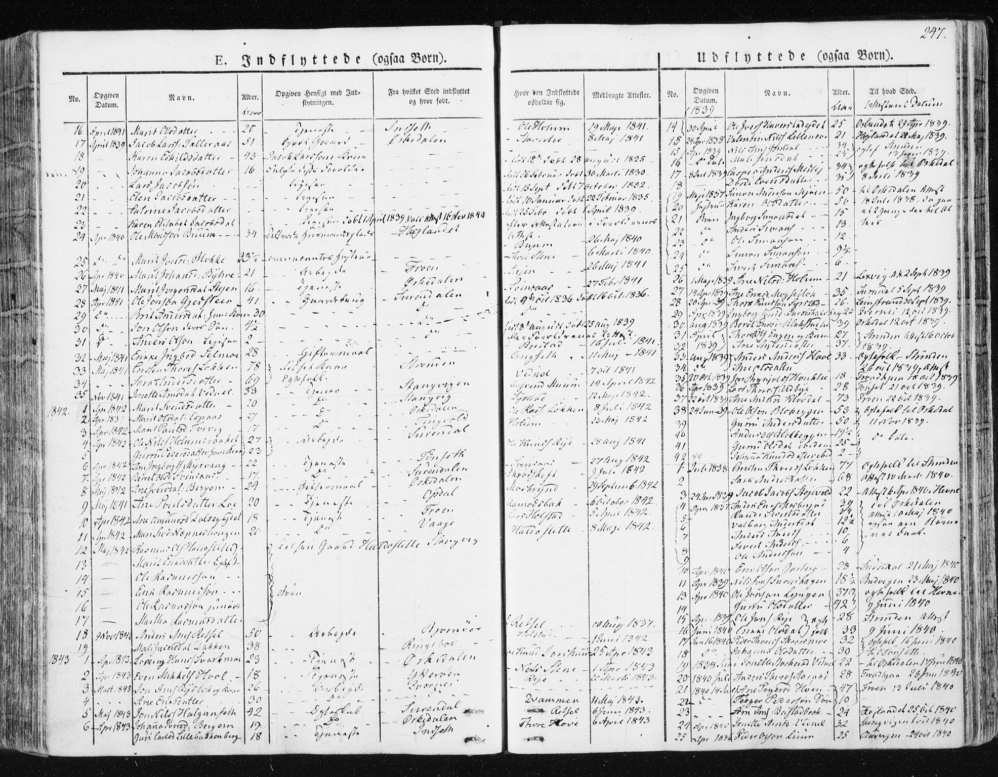 Ministerialprotokoller, klokkerbøker og fødselsregistre - Sør-Trøndelag, SAT/A-1456/672/L0855: Parish register (official) no. 672A07, 1829-1860, p. 247