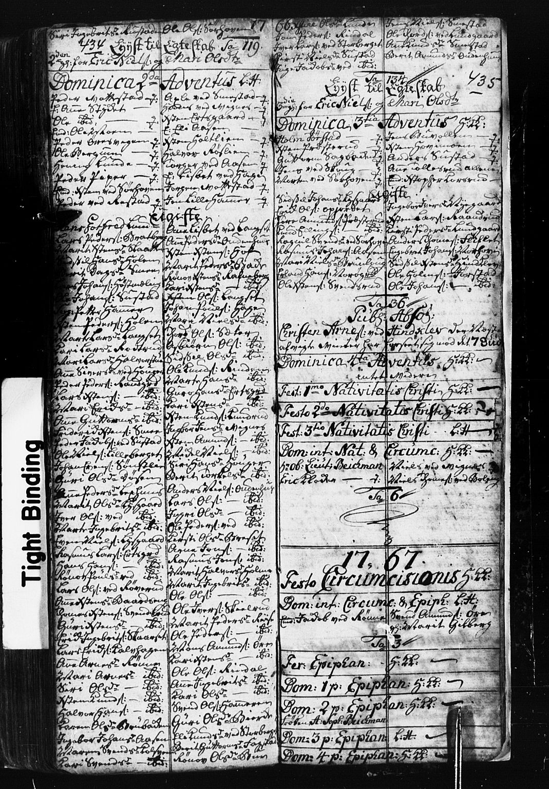 Fåberg prestekontor, SAH/PREST-086/H/Ha/Hab/L0001: Parish register (copy) no. 1, 1727-1767, p. 434-435