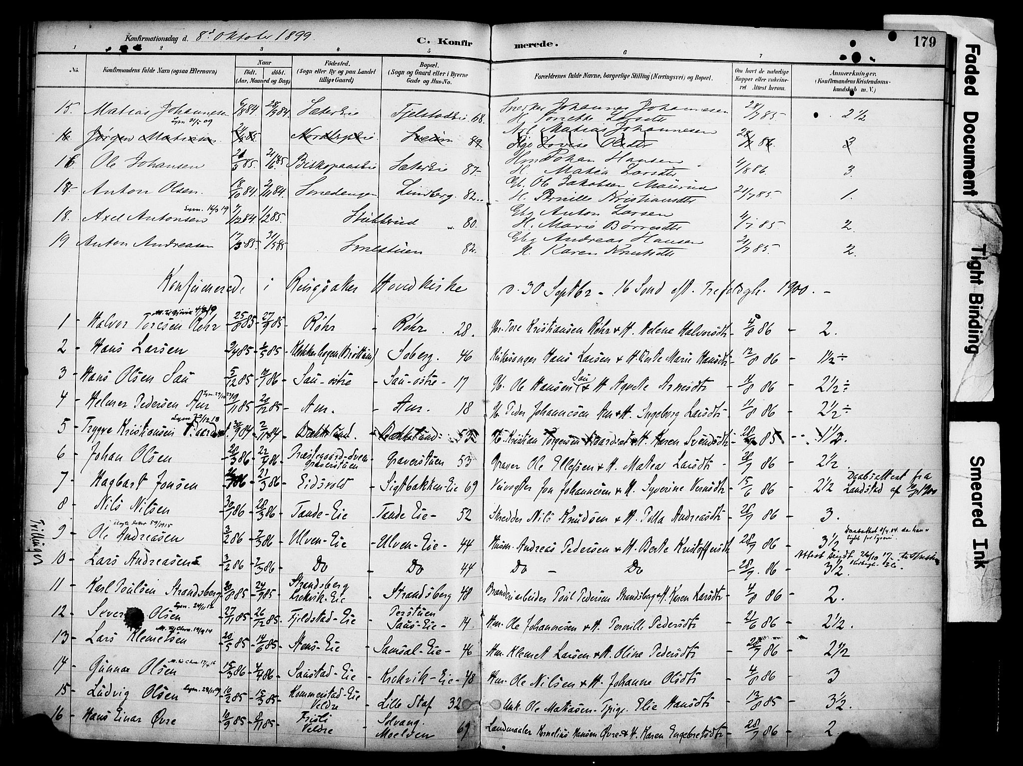 Ringsaker prestekontor, AV/SAH-PREST-014/K/Ka/L0017: Parish register (official) no. 17, 1891-1902, p. 179