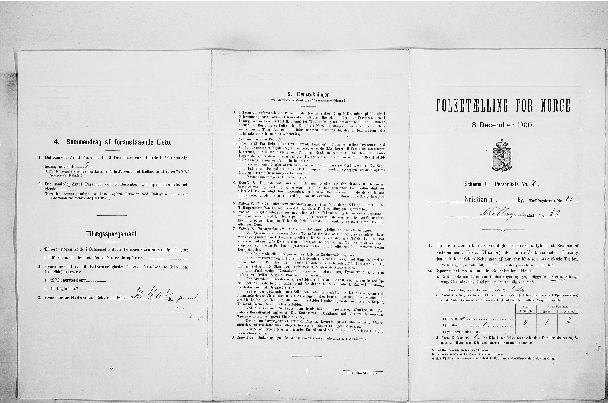 SAO, 1900 census for Kristiania, 1900, p. 62445