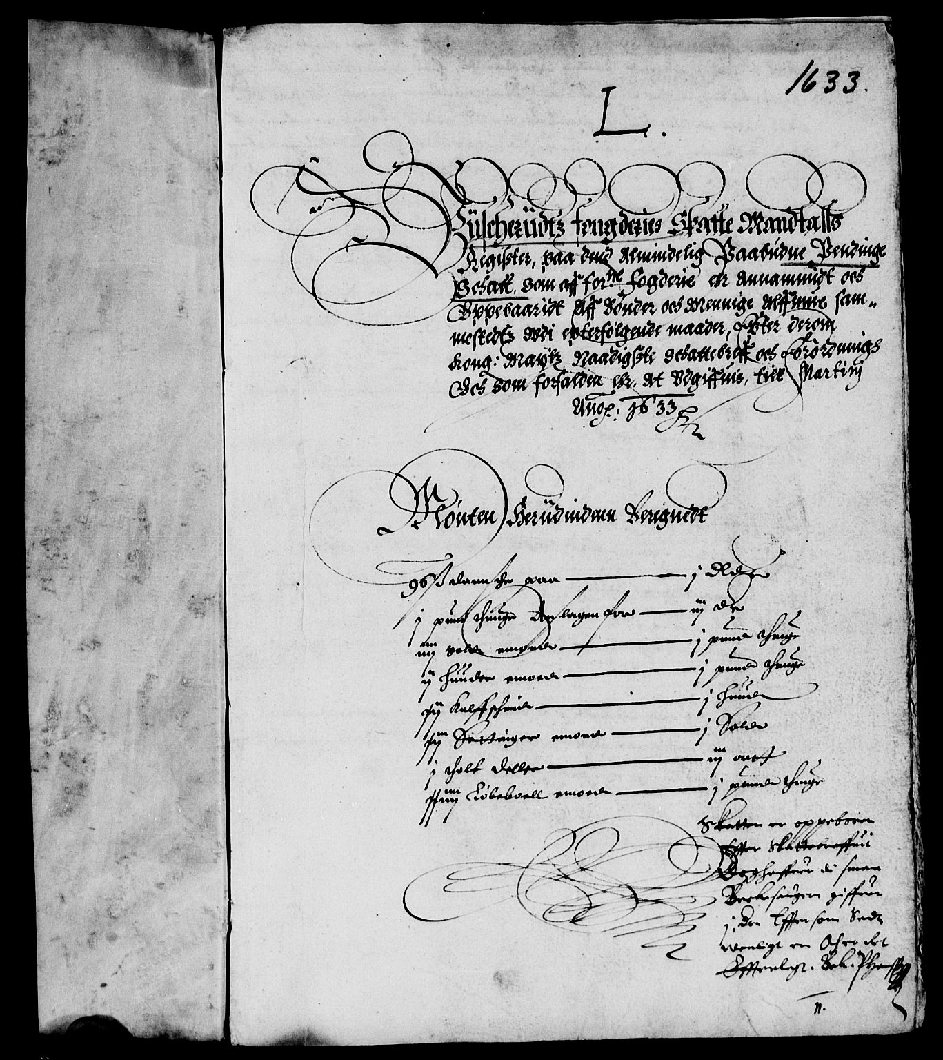 Rentekammeret inntil 1814, Reviderte regnskaper, Lensregnskaper, AV/RA-EA-5023/R/Rb/Rba/L0115: Akershus len, 1633