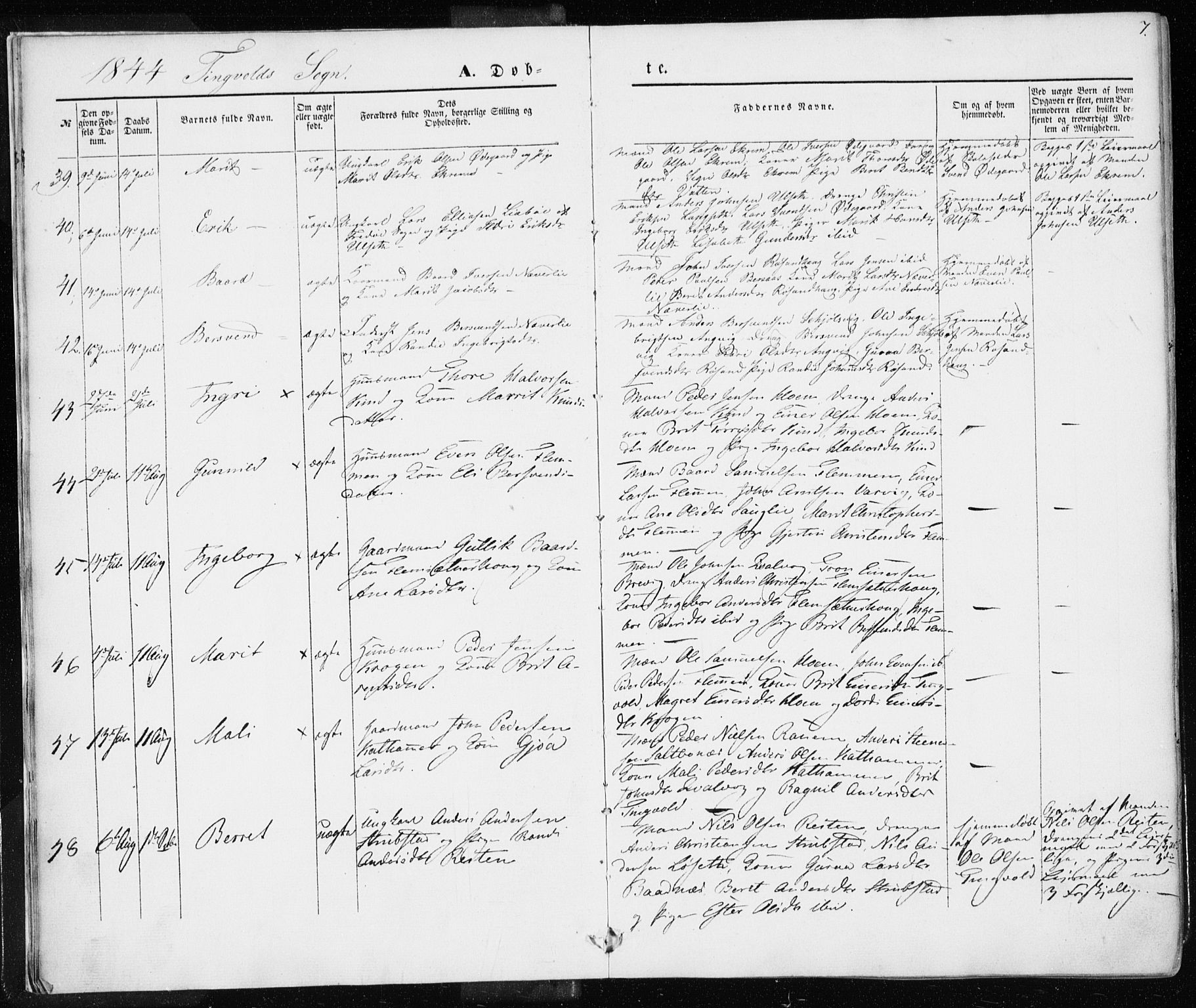 Ministerialprotokoller, klokkerbøker og fødselsregistre - Møre og Romsdal, AV/SAT-A-1454/586/L0984: Parish register (official) no. 586A10, 1844-1856, p. 7