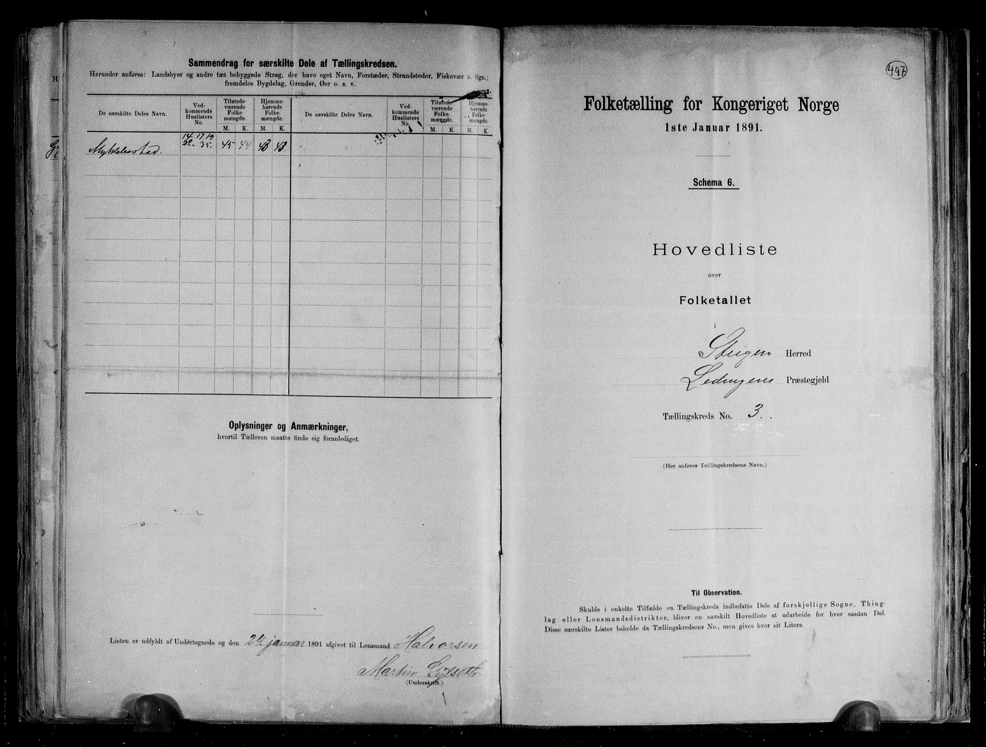 RA, 1891 census for 1848 Steigen, 1891, p. 8