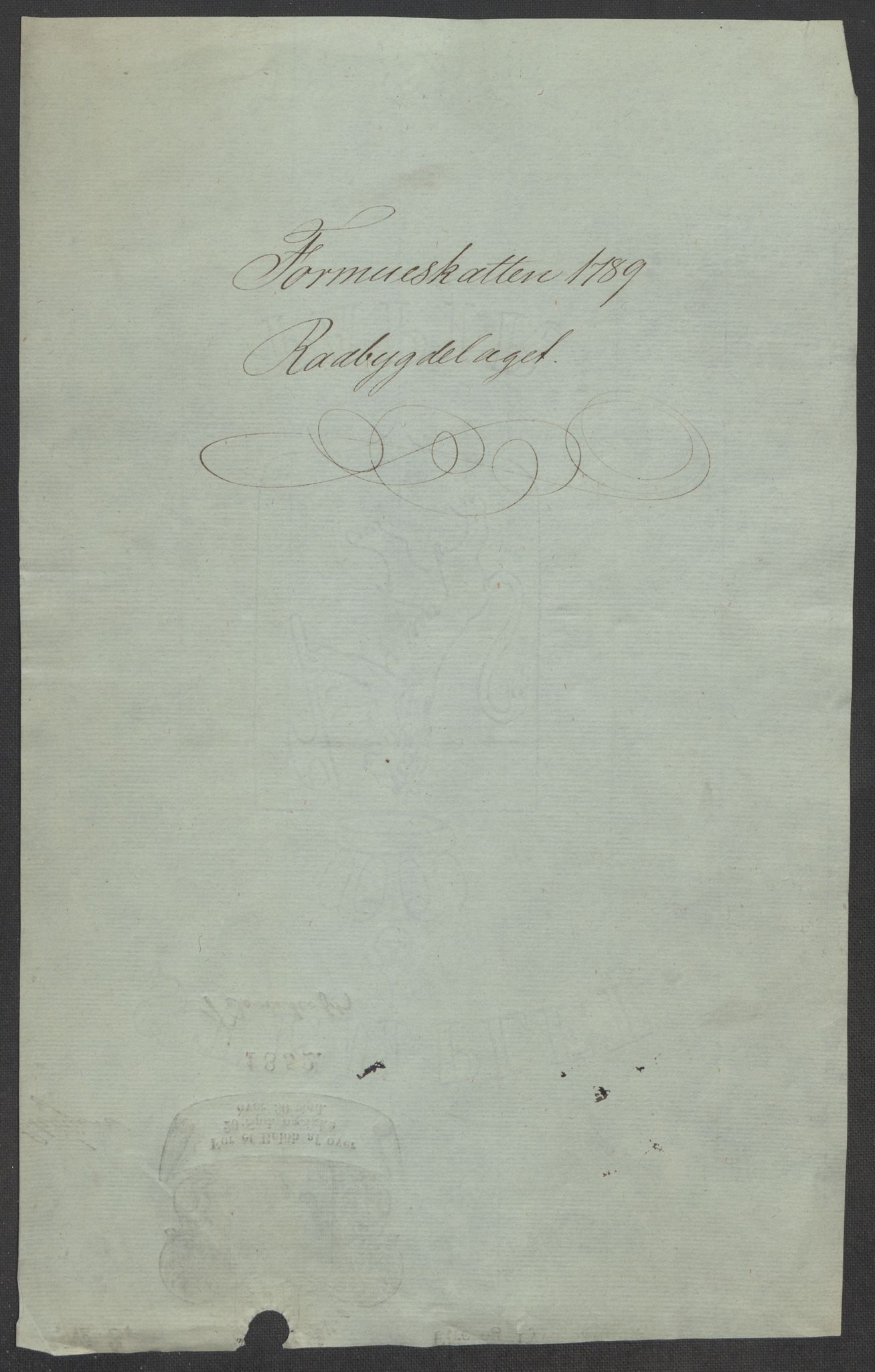 Rentekammeret inntil 1814, Reviderte regnskaper, Mindre regnskaper, RA/EA-4068/Rf/Rfe/L0040: Ryfylke fogderi, Råbyggelaget fogderi, Salten fogderi, 1789, p. 155
