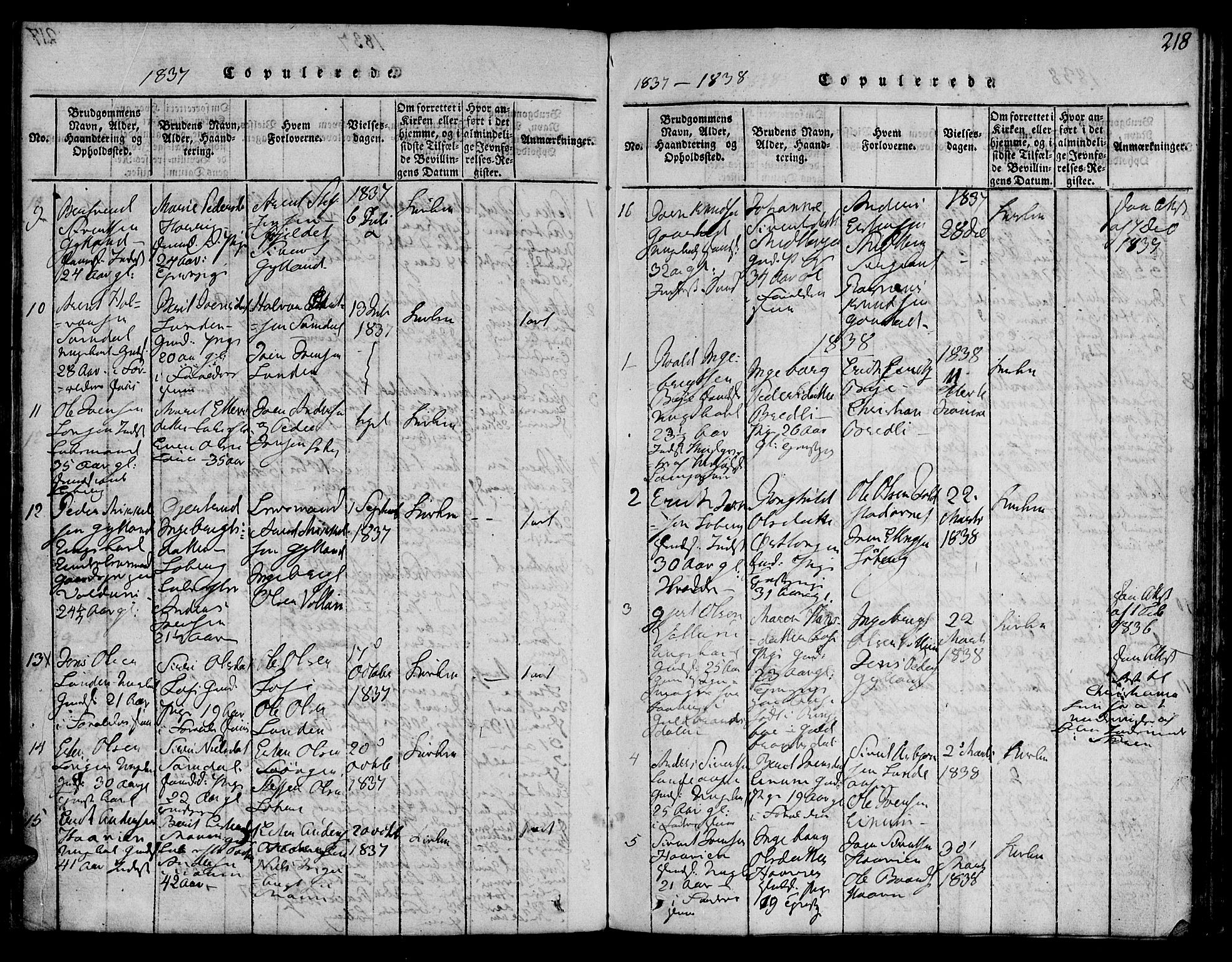 Ministerialprotokoller, klokkerbøker og fødselsregistre - Sør-Trøndelag, AV/SAT-A-1456/692/L1102: Parish register (official) no. 692A02, 1816-1842, p. 218