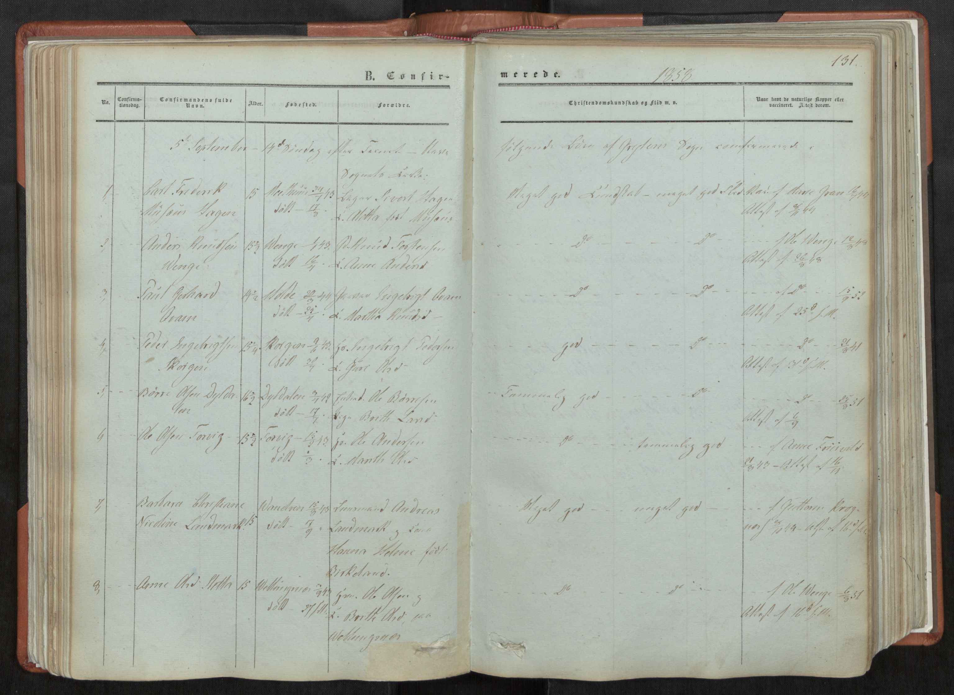 Ministerialprotokoller, klokkerbøker og fødselsregistre - Møre og Romsdal, AV/SAT-A-1454/544/L0572: Parish register (official) no. 544A05, 1854-1886, p. 131