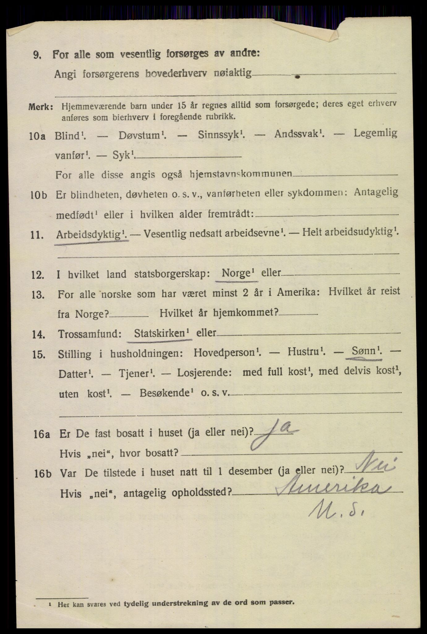 SAK, 1920 census for Sør-Audnedal, 1920, p. 3684