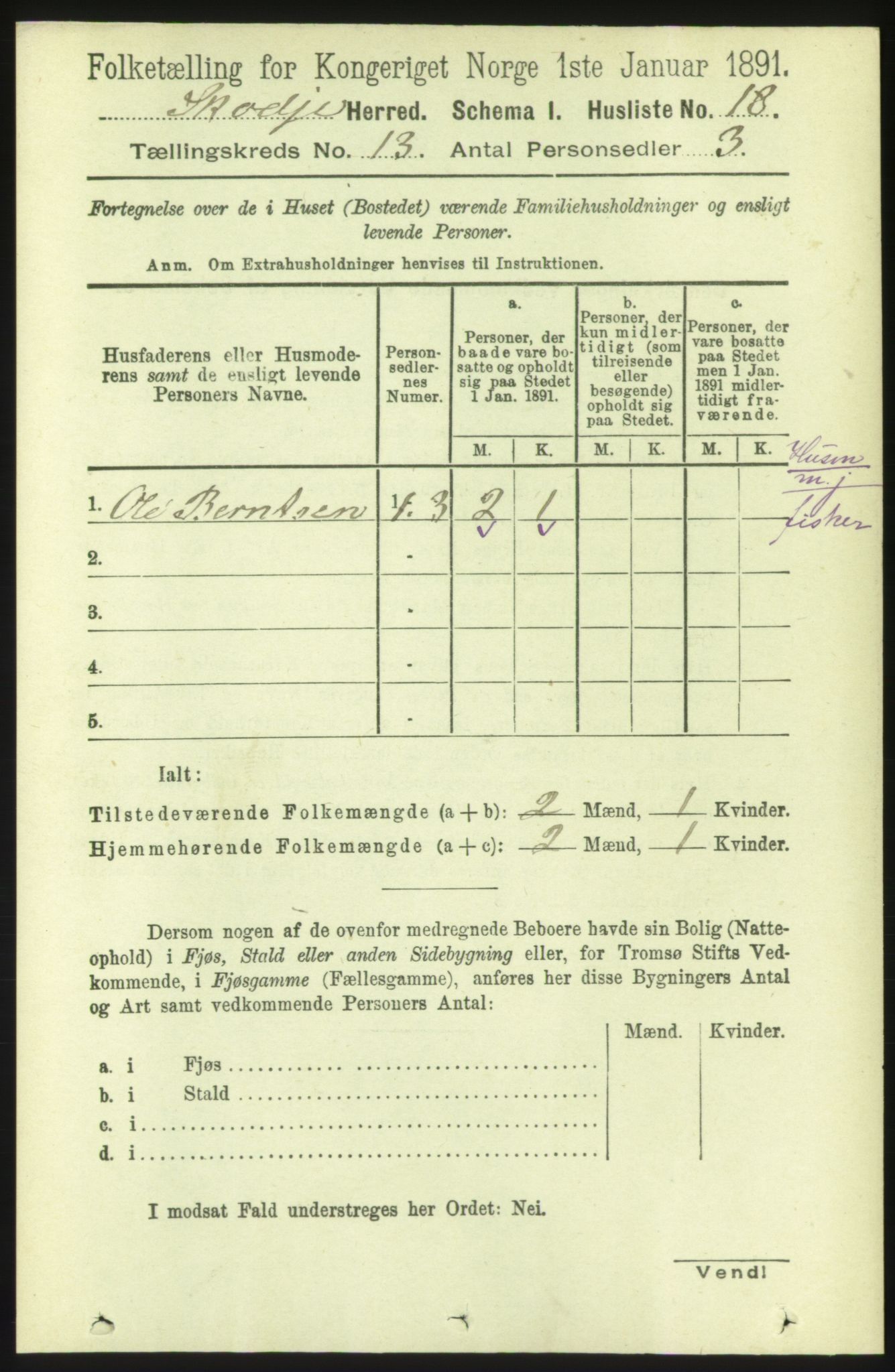 RA, 1891 census for 1529 Skodje, 1891, p. 2812