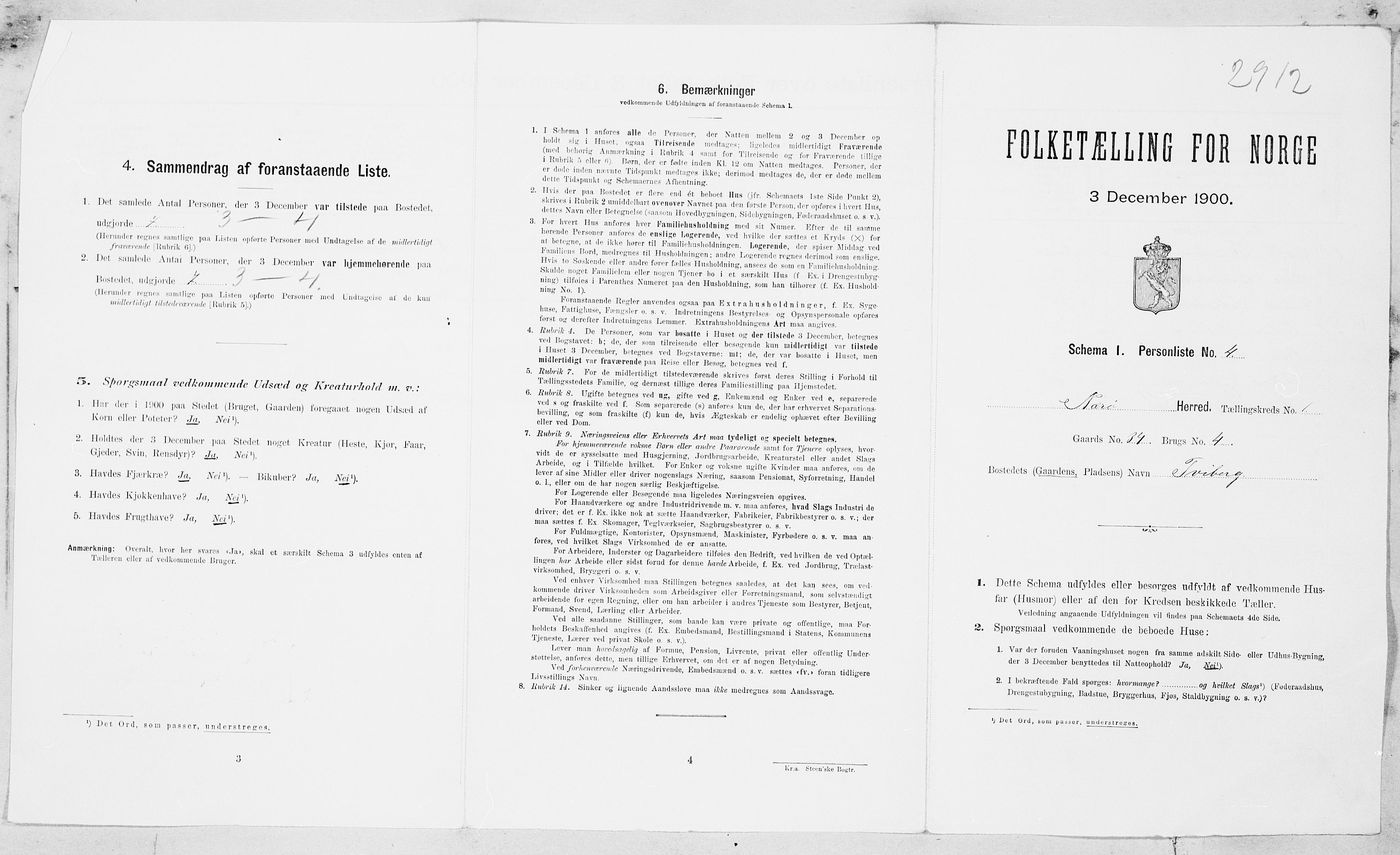 SAT, 1900 census for Nærøy, 1900, p. 21
