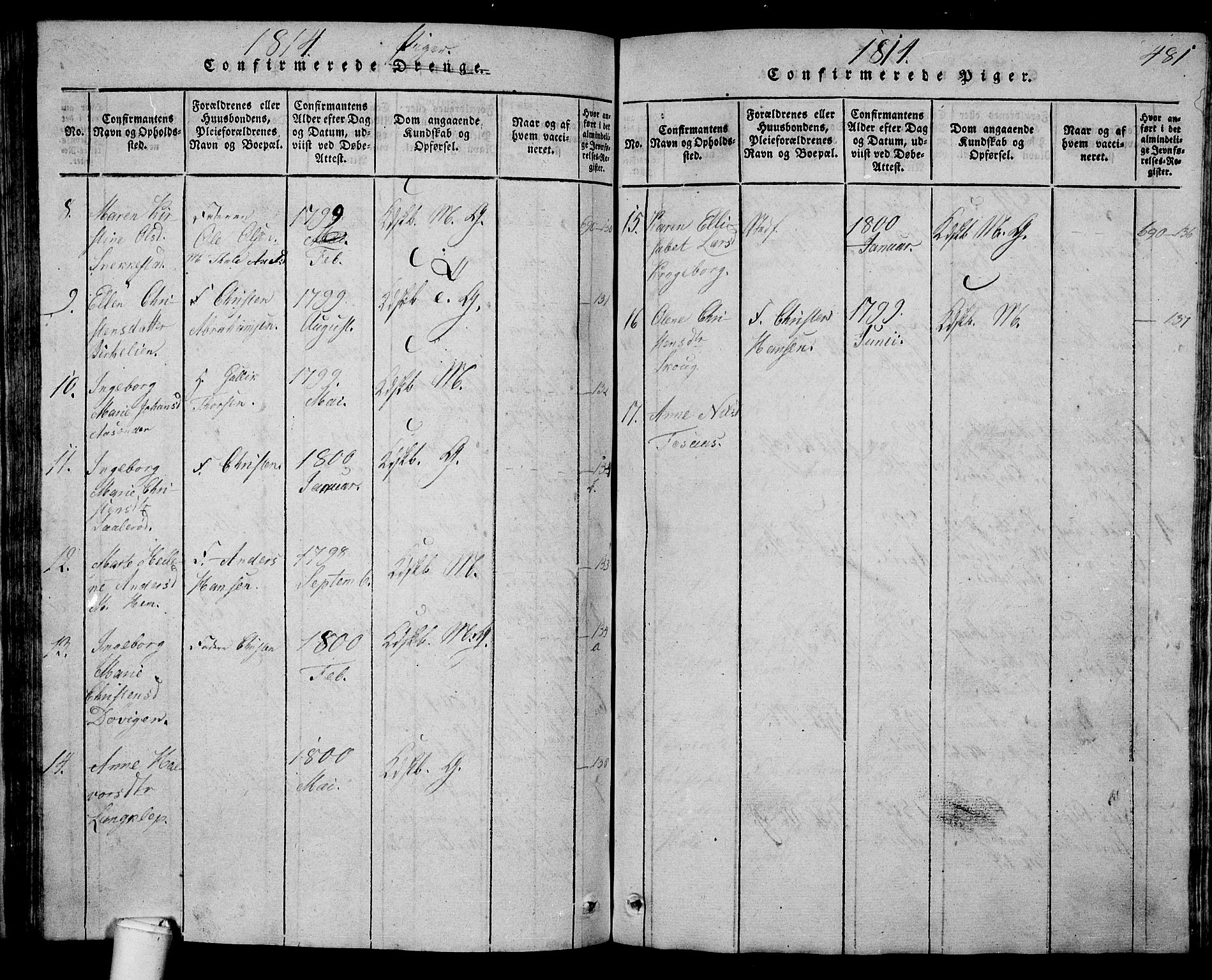 Våle kirkebøker, AV/SAKO-A-334/G/Ga/L0001: Parish register (copy) no. I 1, 1814-1824, p. 480-481