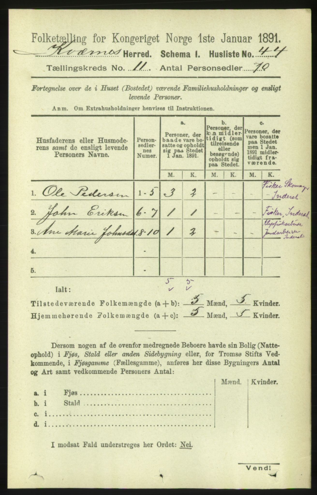 RA, 1891 census for 1553 Kvernes, 1891, p. 4798